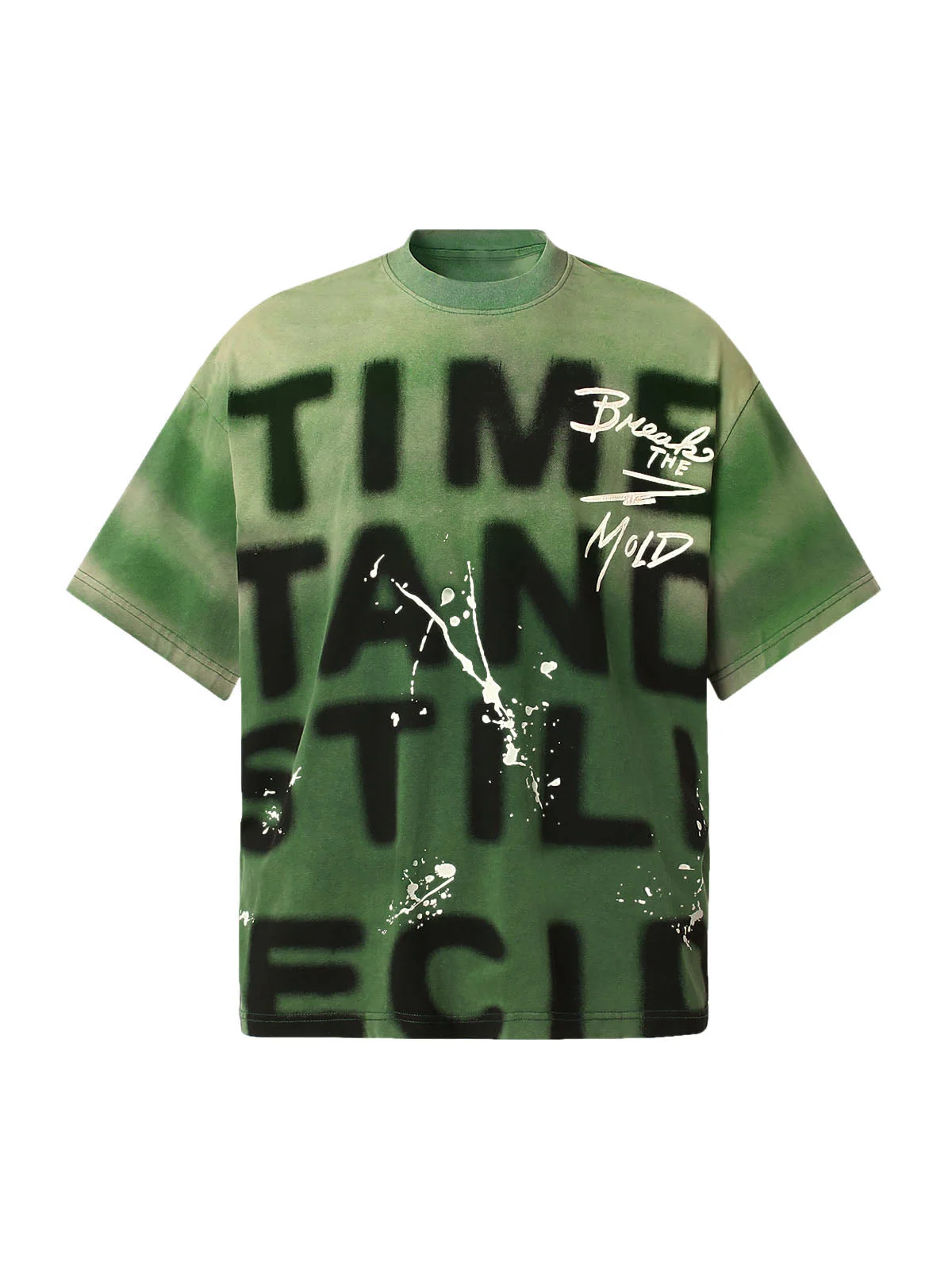 Ink Splash Letter Print T-shirt - 2414 - Image 3