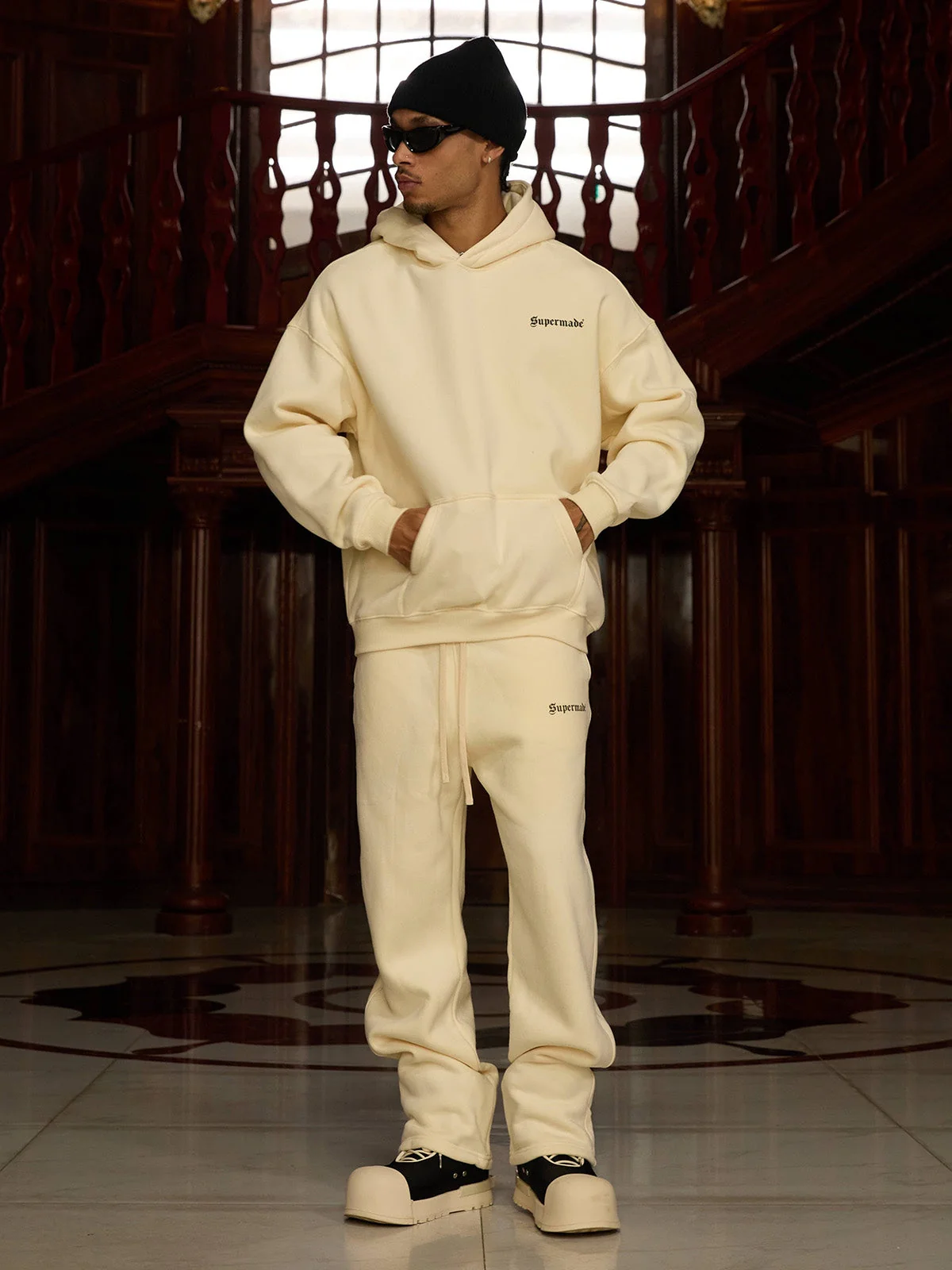 Thesupermade Street Hip-Hop Letters Fleece Tracksuit - 2230 - Image 3