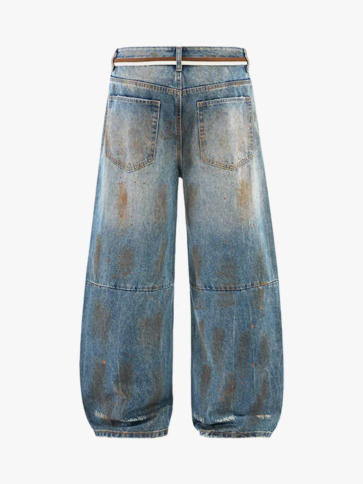Retro Ink-Splashed Ripped Jeans - Image 2