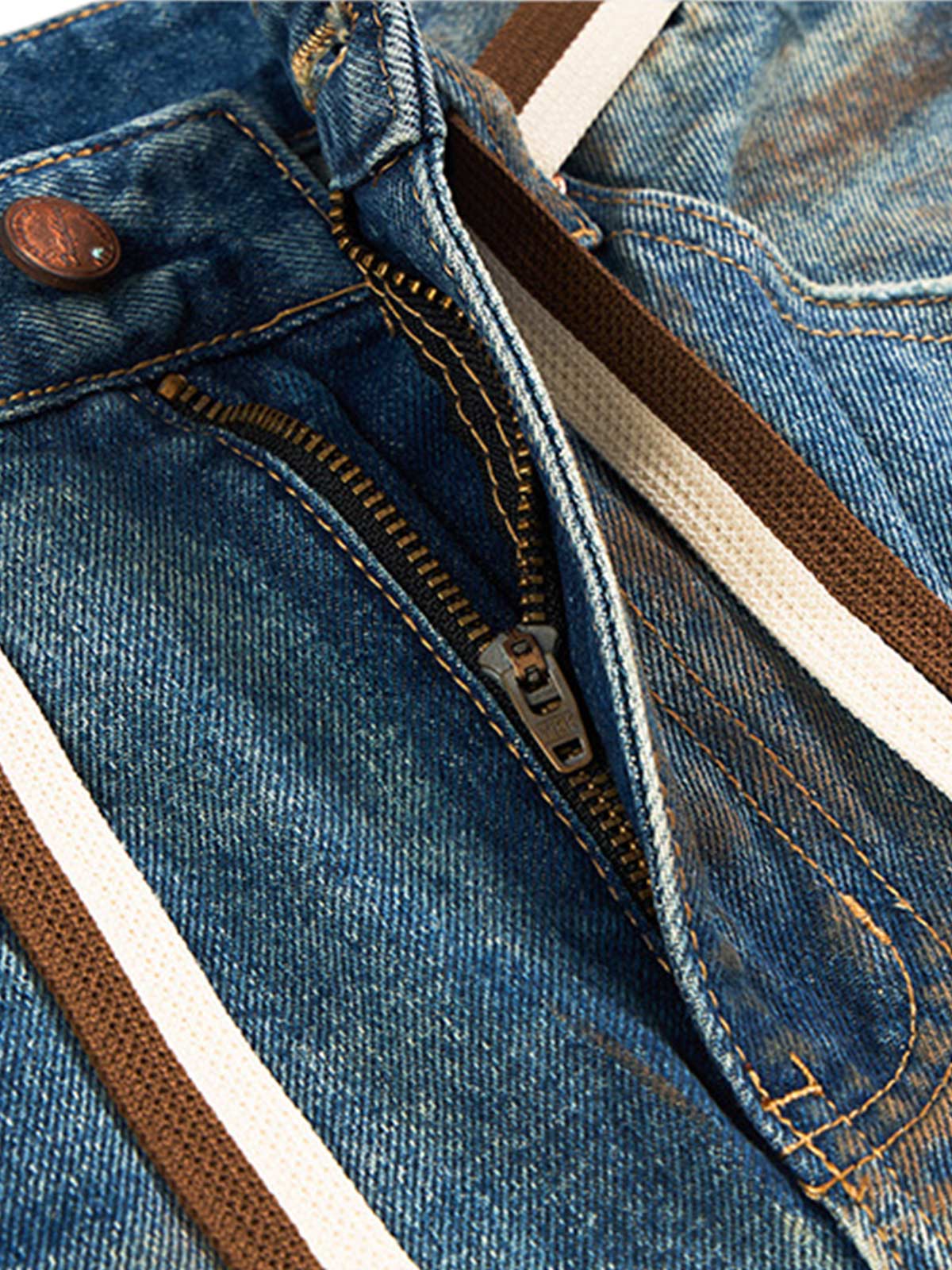 Retro Ink-Splashed Ripped Jeans - Image 6