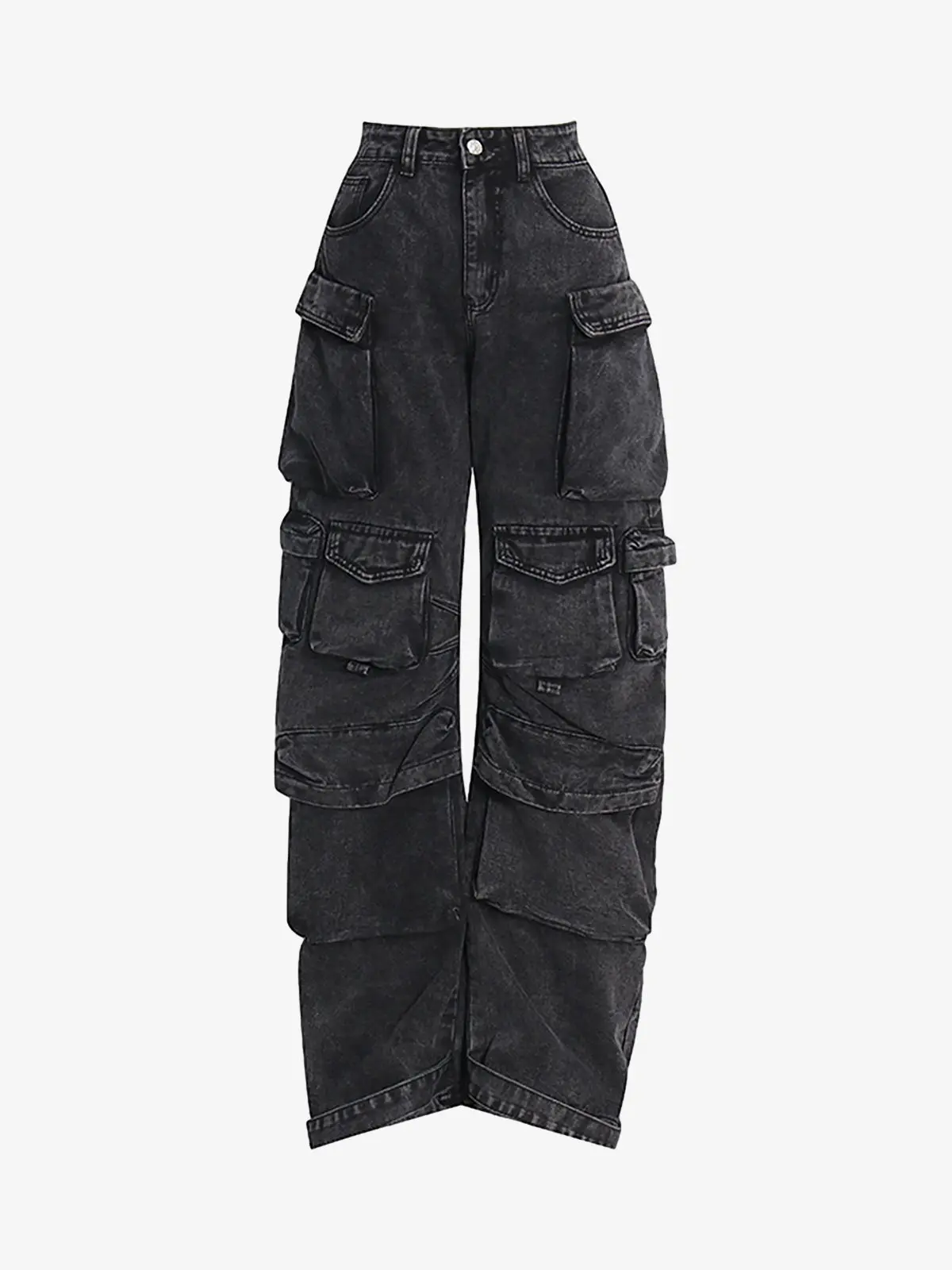 Thesupermade Street Stitching Multi-Pocket Workwear Washed Jeans - 2209 - Image 8