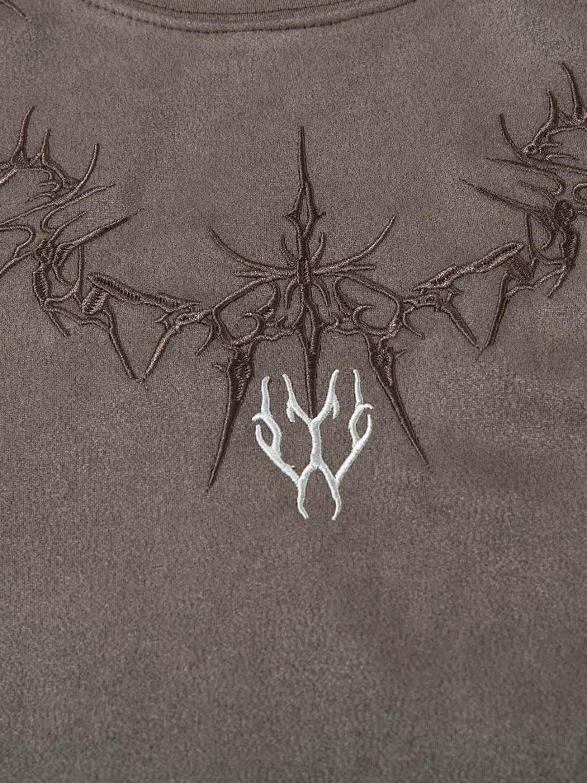 Suede Thorn Embroidered Vest - Image 8