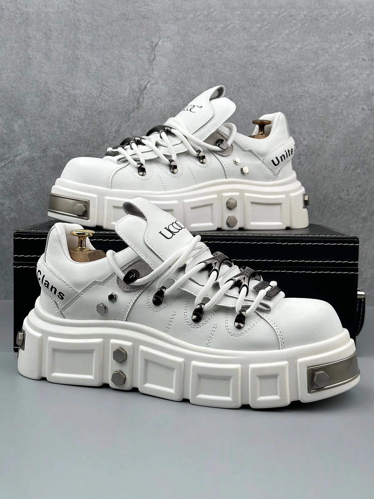 Punk Style Rivet Derby Shoes - Image 13