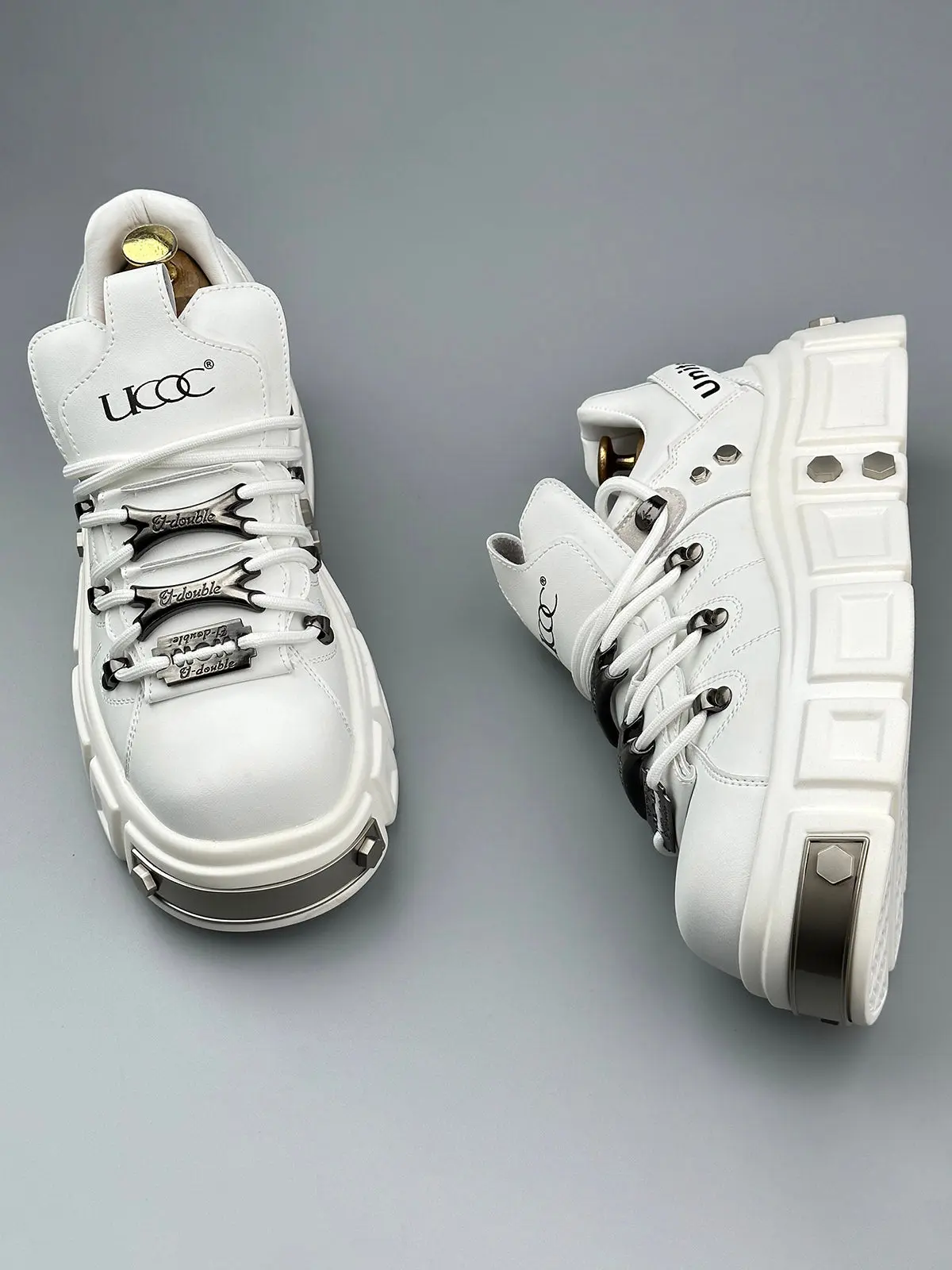 Punk Style Rivet Derby Shoes - Image 15