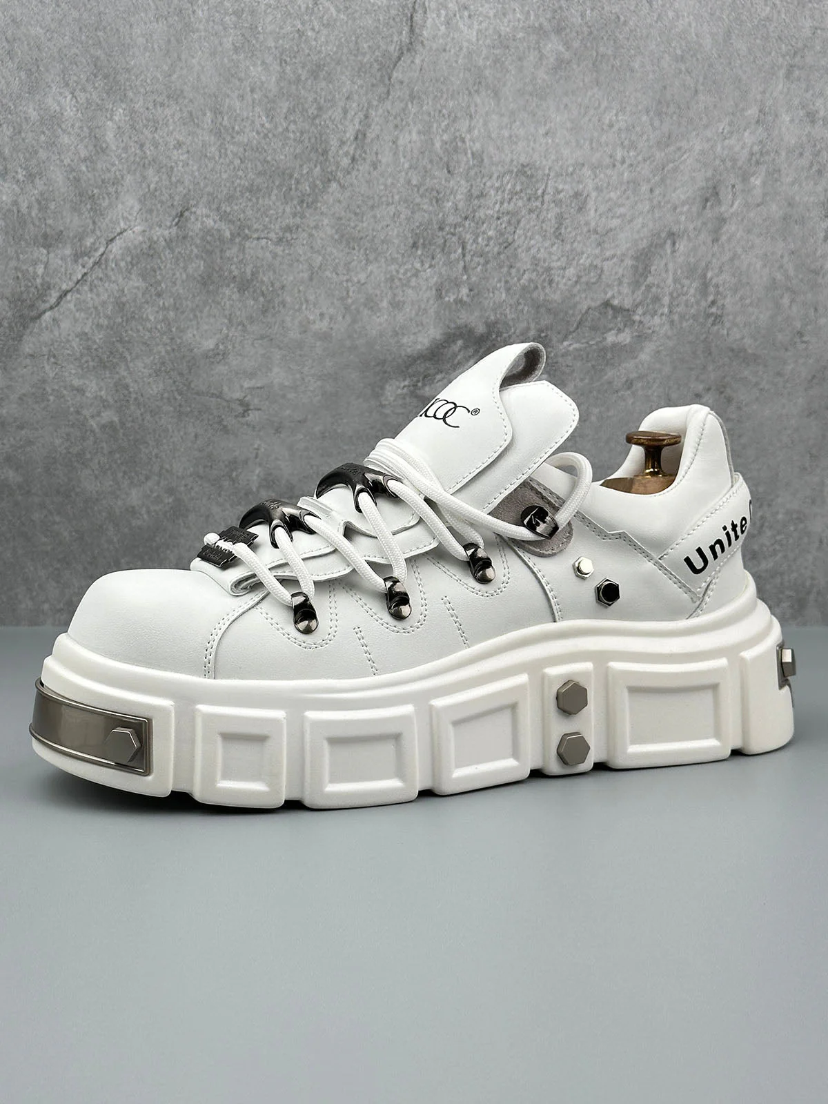Punk Style Rivet Derby Shoes - Image 3