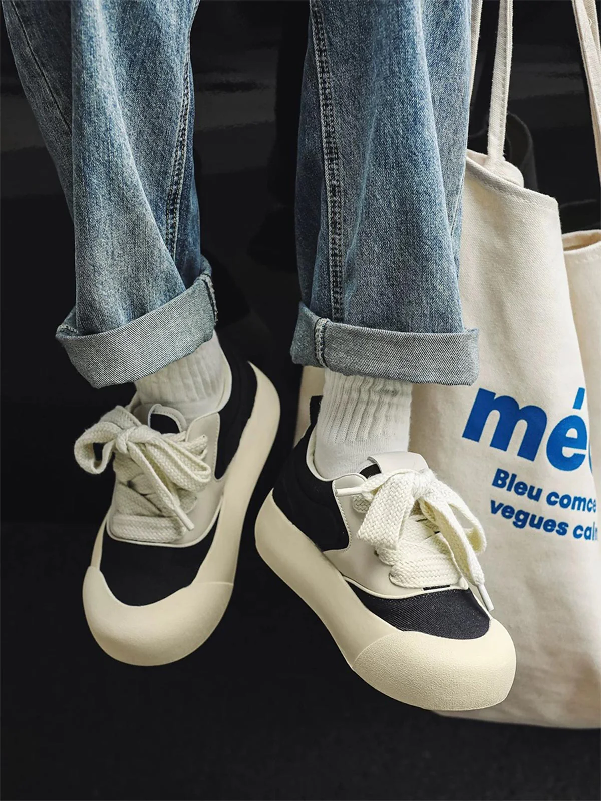 Thesupermade Chunky Round-Toe Color-Block Rap Sneakers - Image 11