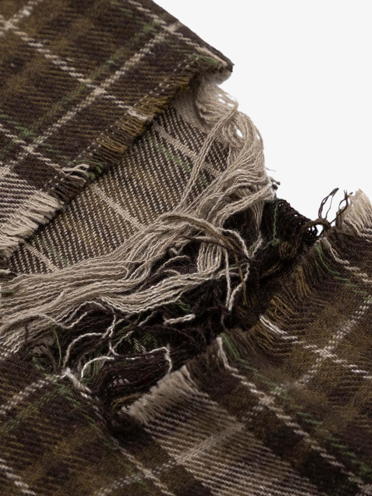 Retro Ripped Patchwork Long Sleeve Plaid Shirt - Image 8