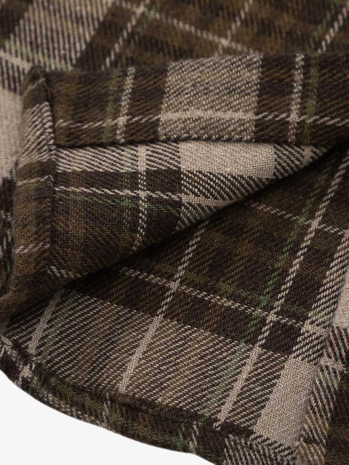 Retro Ripped Patchwork Long Sleeve Plaid Shirt - Image 9