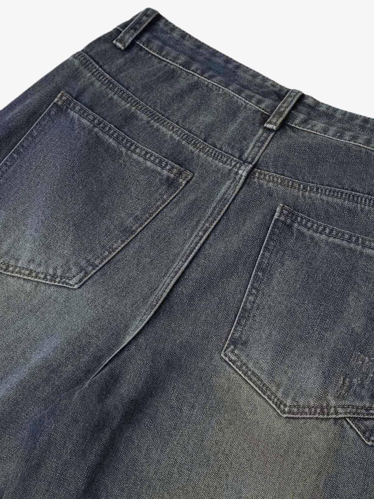 Washed Dirty-Dye Straight Jeans - 2352 - Image 8
