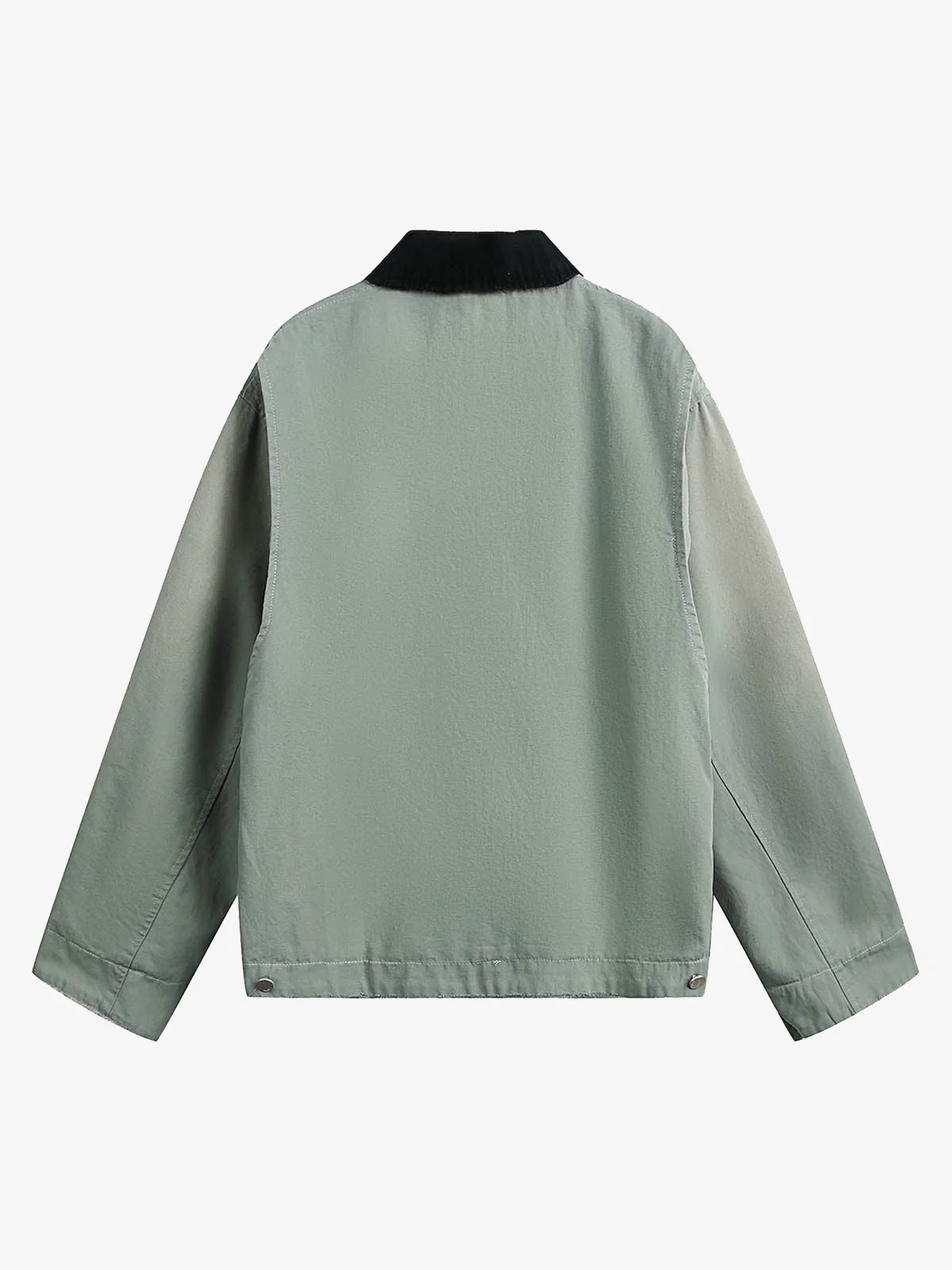 Washed Ripped Gradient Zip Up Work Jacket - Image 2