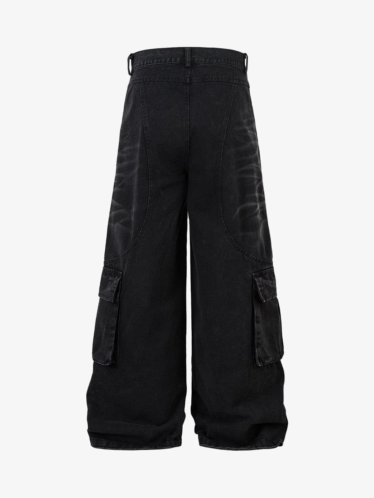 Washed Distressed Multi-Pocket Cargo Jeans - Image 6