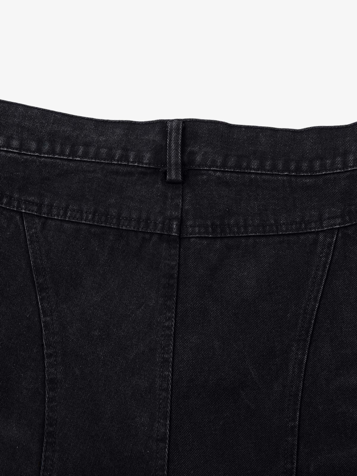 Washed Distressed Multi-Pocket Cargo Jeans - Image 8