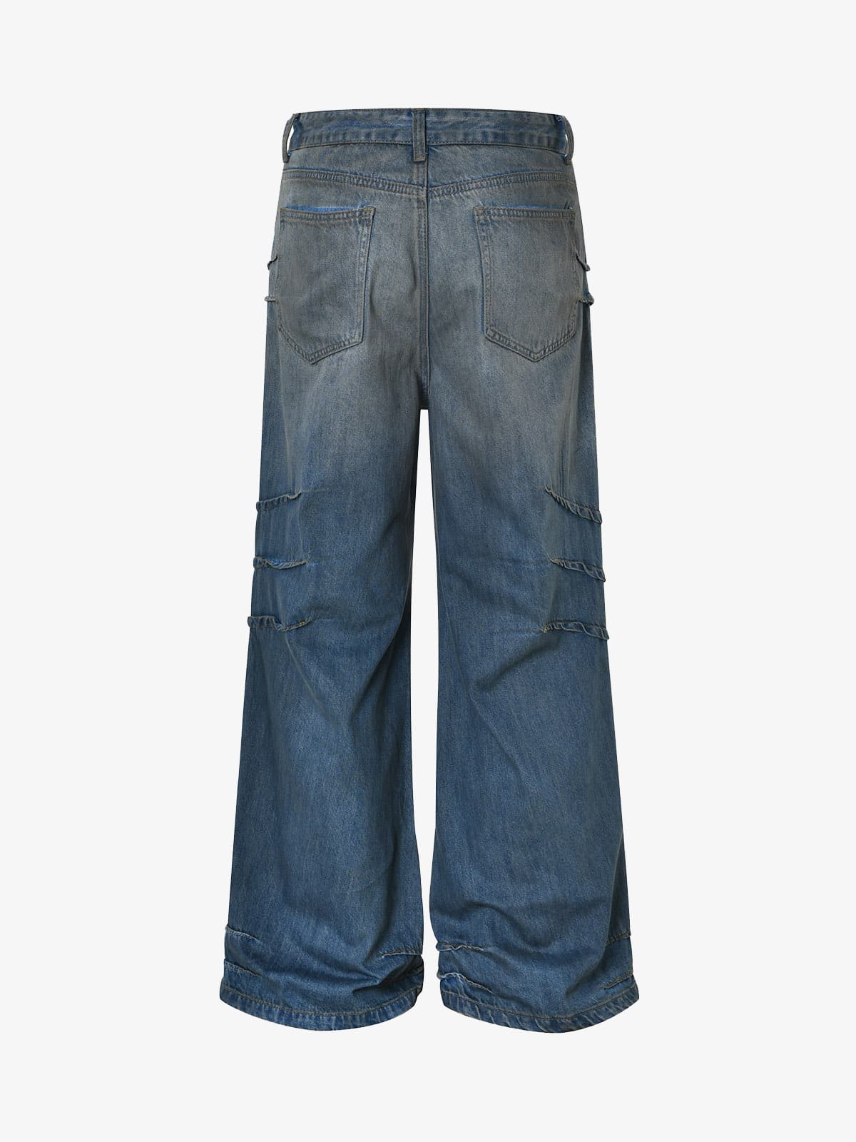 Washed Pleated Straight Jeans - 2263 - Image 8