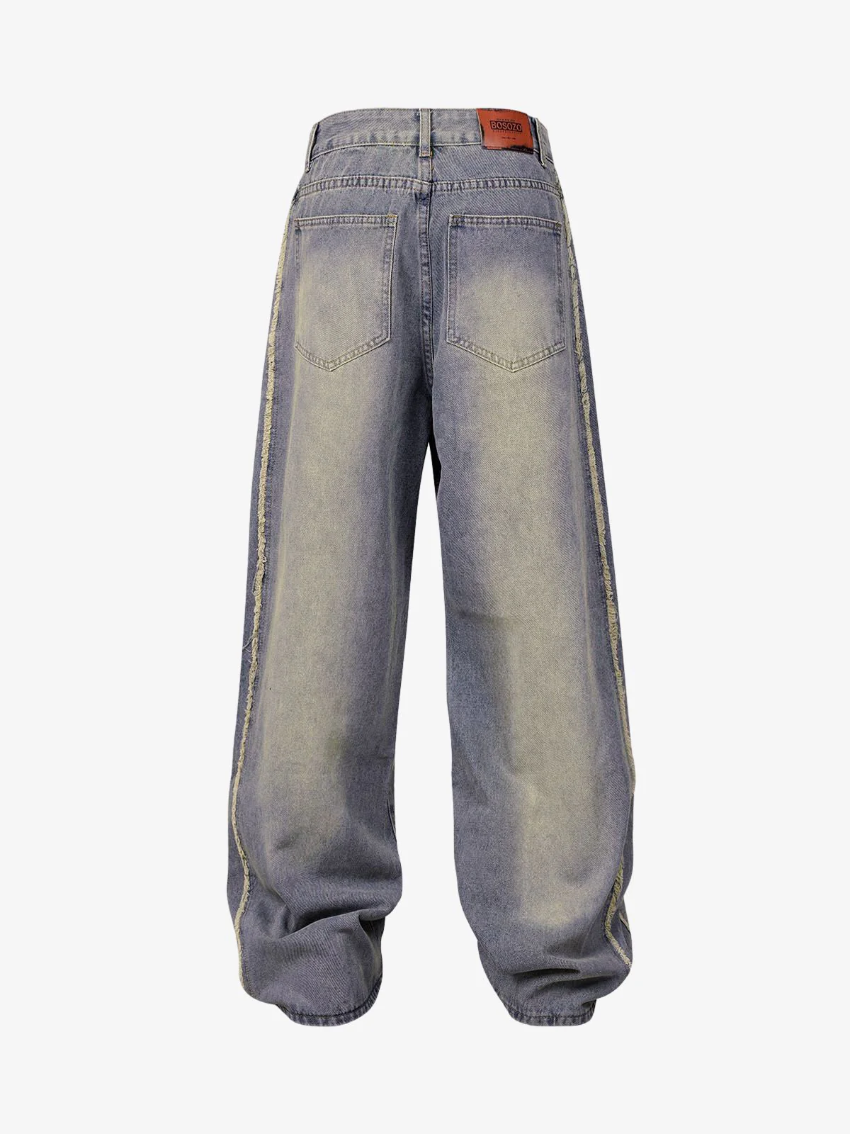 Thesupermade Washed Distressed Raw Edge Baggy Jeans - 2271 - Image 5