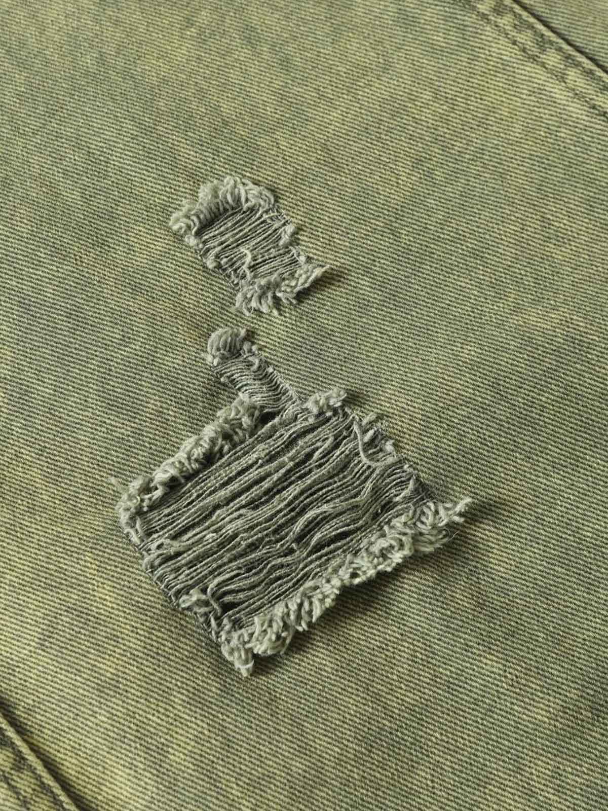 Washed Distressed Ripped Barrel Jeans - Image 7