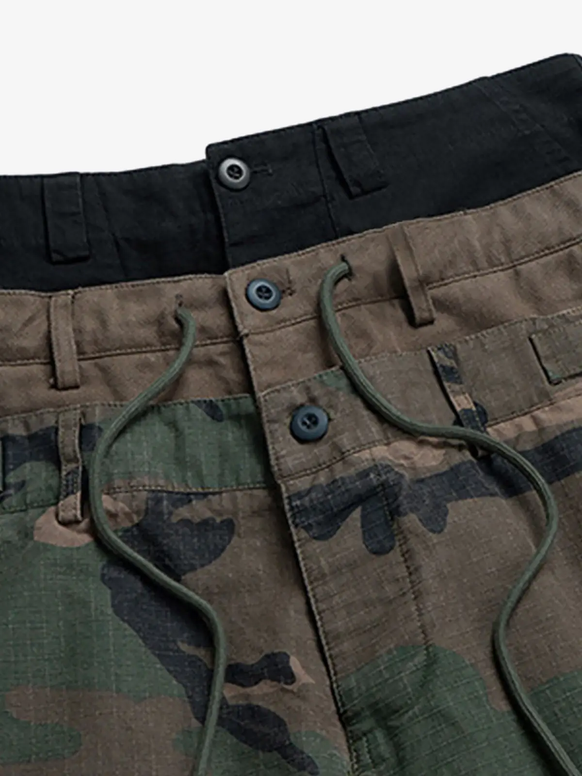 Three-Waist Splicing Camouflage Cargo Buckle Waist Design Overalls - Image 6