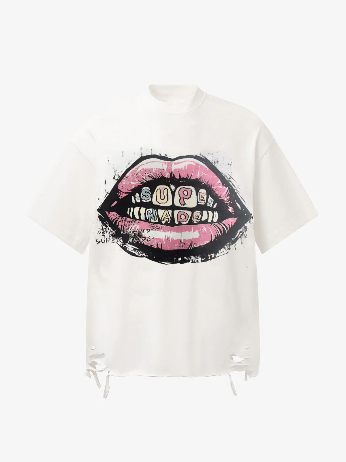 Retro Letter Lip Graphic T-Shirt