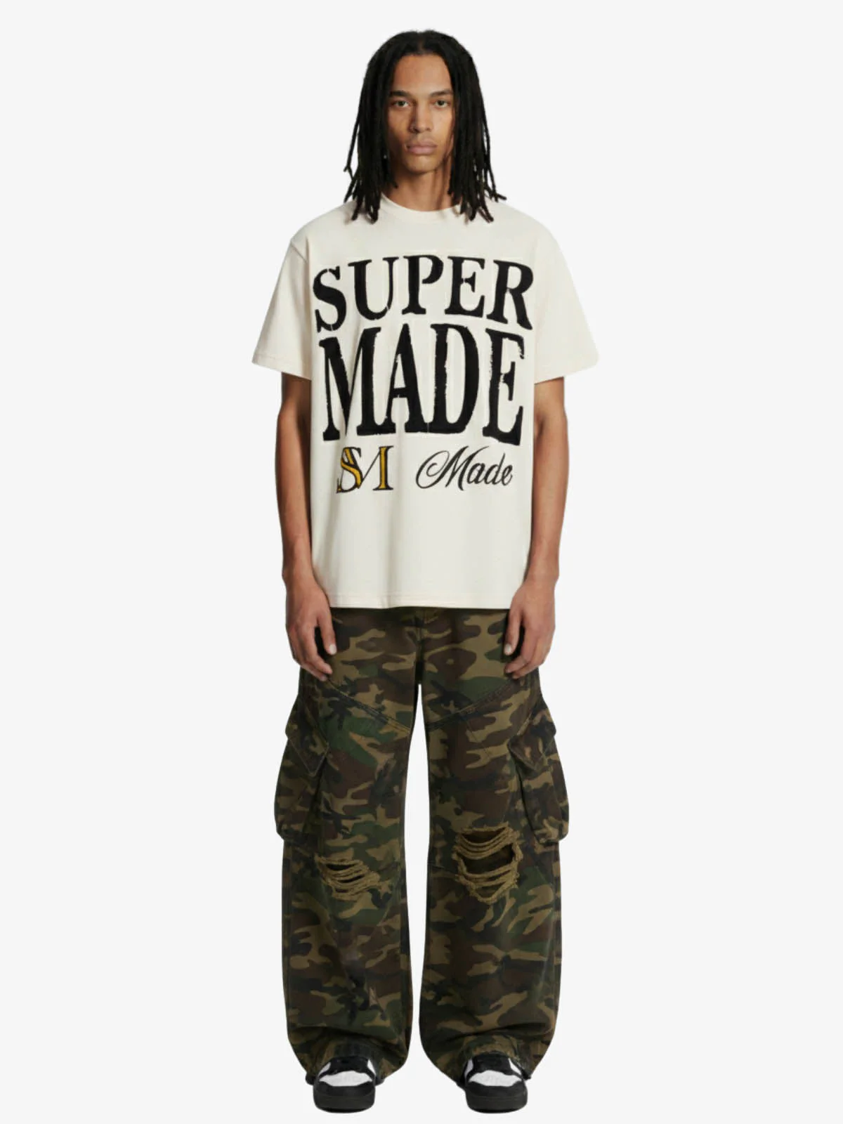 Typography Logo Print Waffle T-Shirt - Image 5