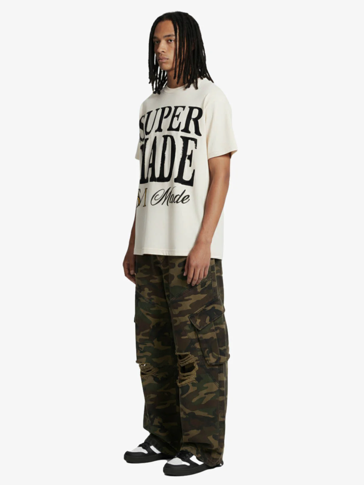 Typography Logo Print Waffle T-Shirt - Image 6