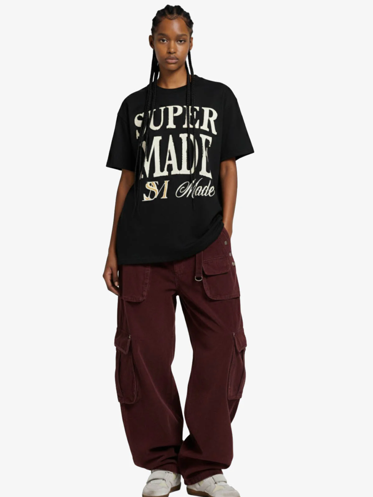 Typography Logo Print Waffle T-Shirt - Image 7