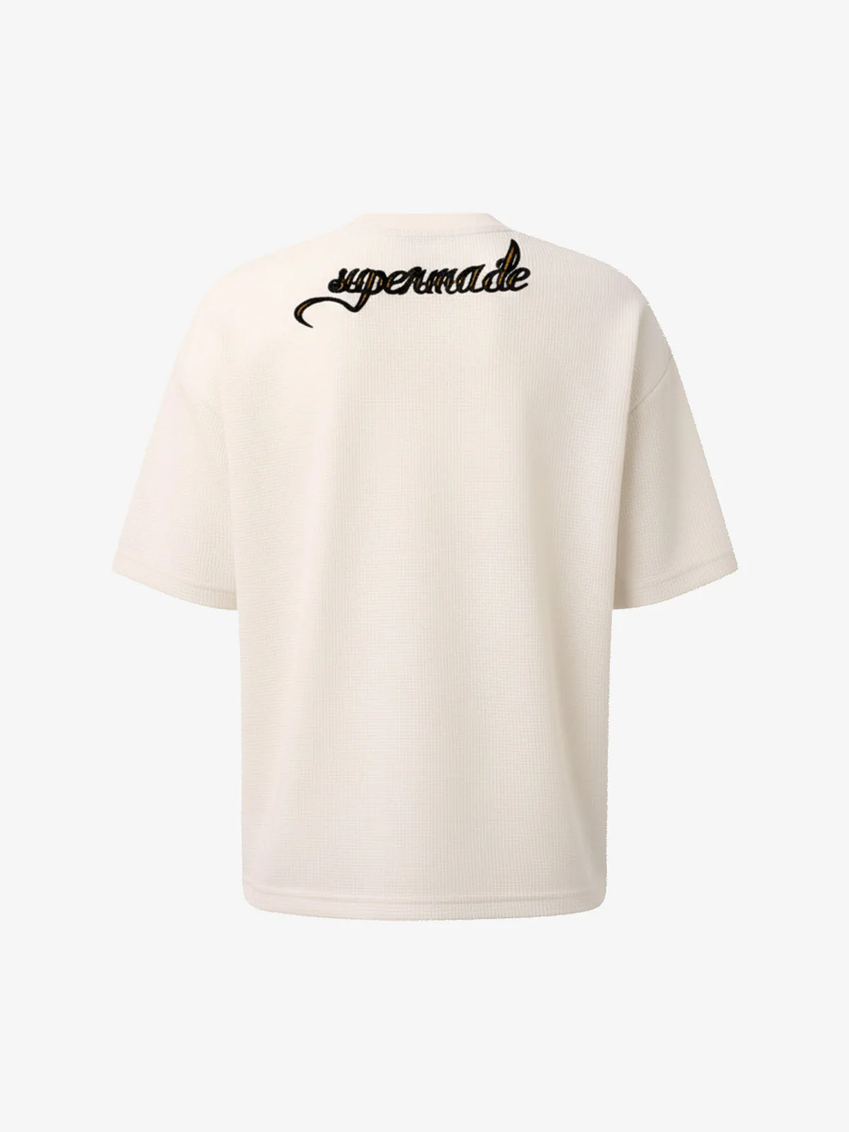 Typography Logo Print Waffle T-Shirt - Image 9