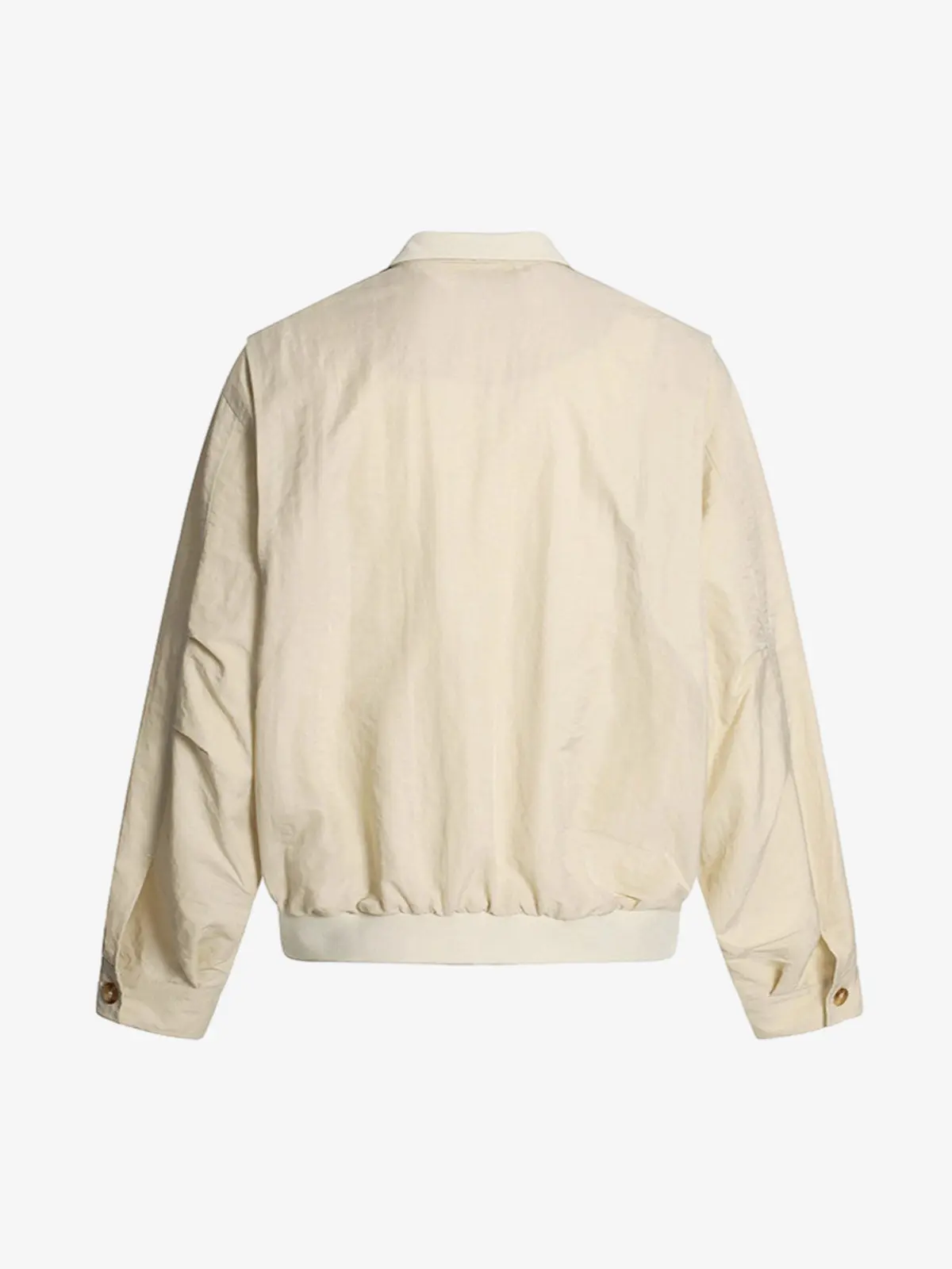Utility Pleated Sleeve Fold-Over Collar Zip Up Jacket - Image 3