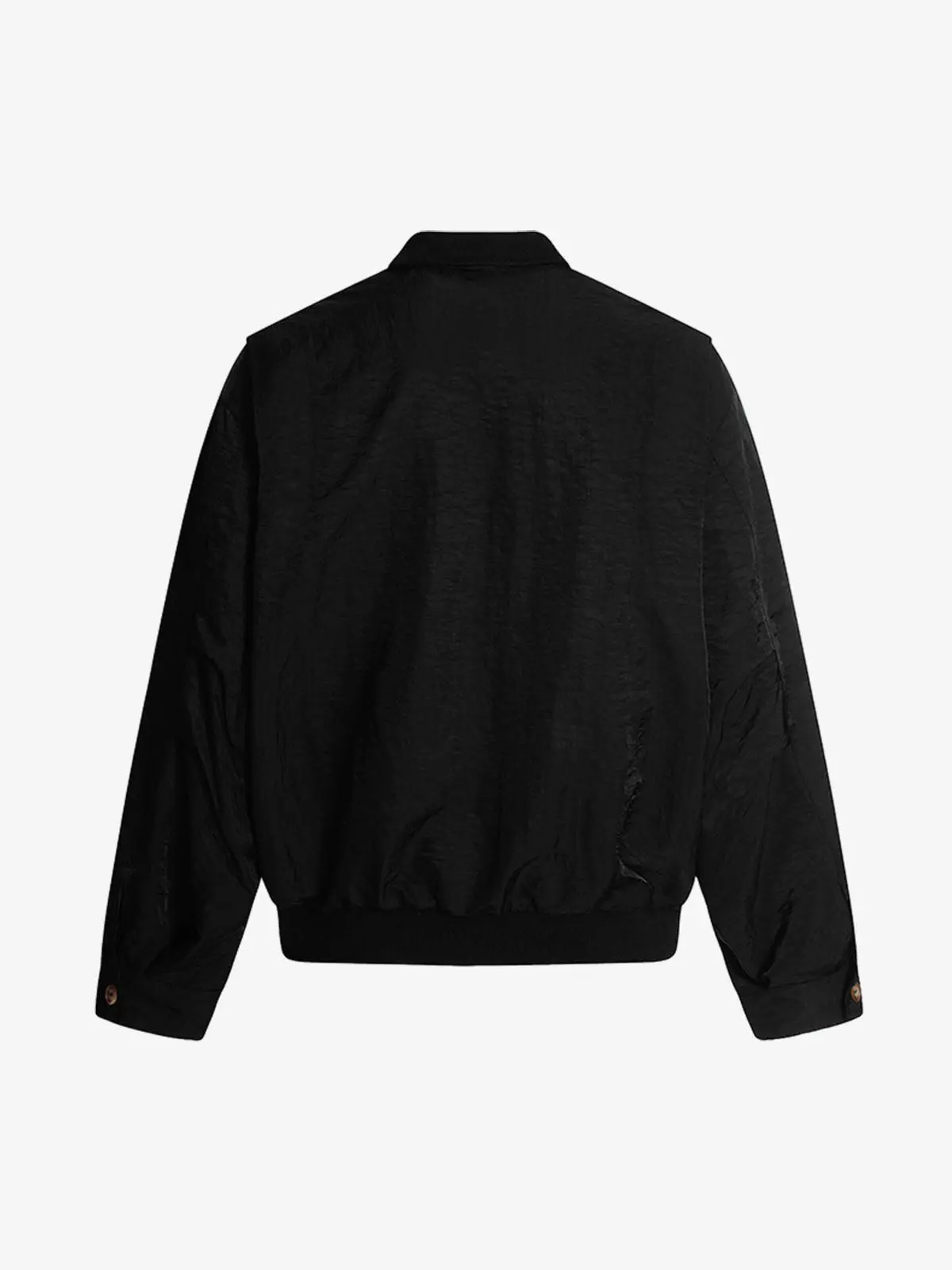 Utility Pleated Sleeve Fold-Over Collar Zip Up Jacket - Image 4