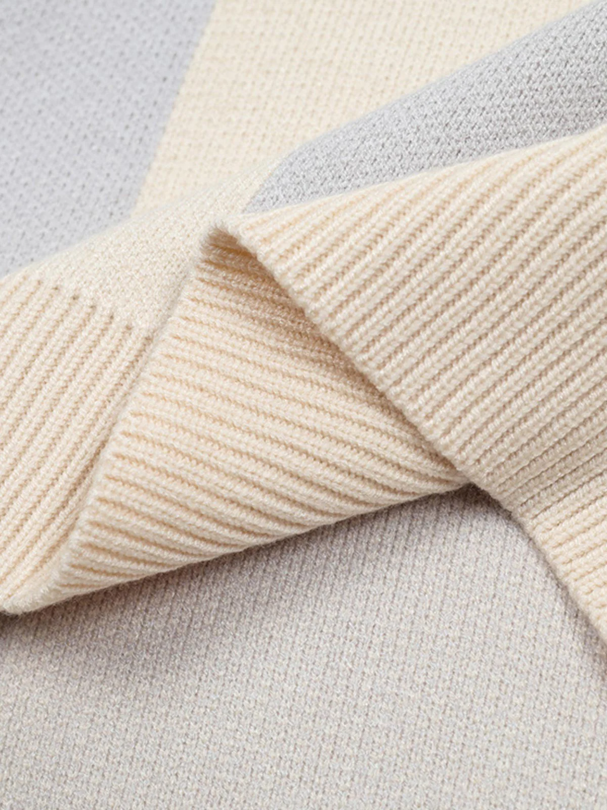 Vertical Striped Colorblock Lapel Sweater - 2587 - Image 6