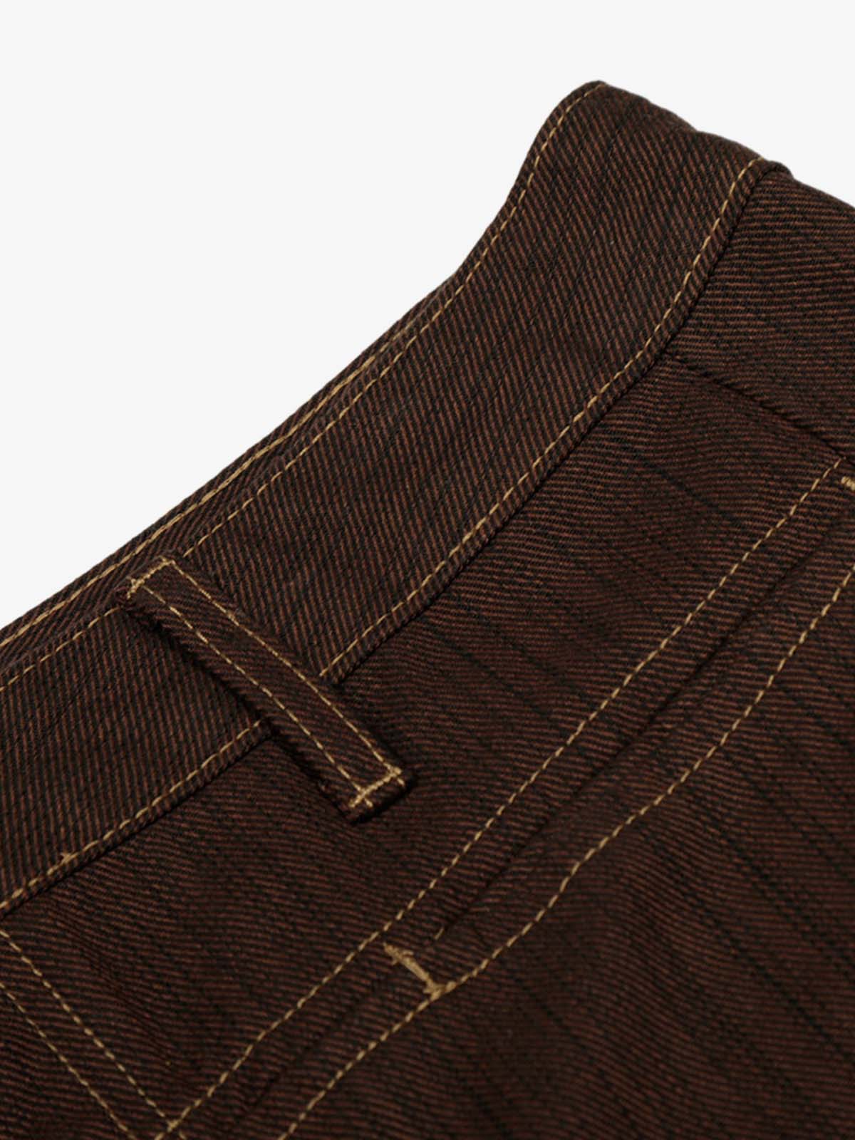 Vintage Contrast Thread Barrel Pants - Image 8