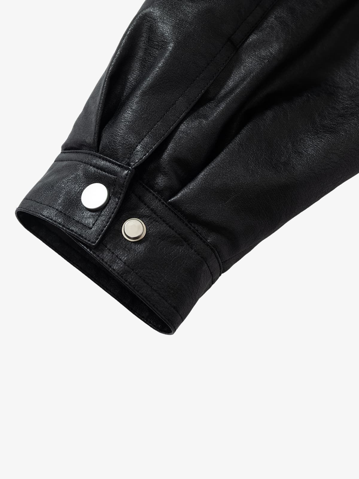 Vintage Detachable Fur Collar Quilted Leather Jacket - 2523 - Image 11