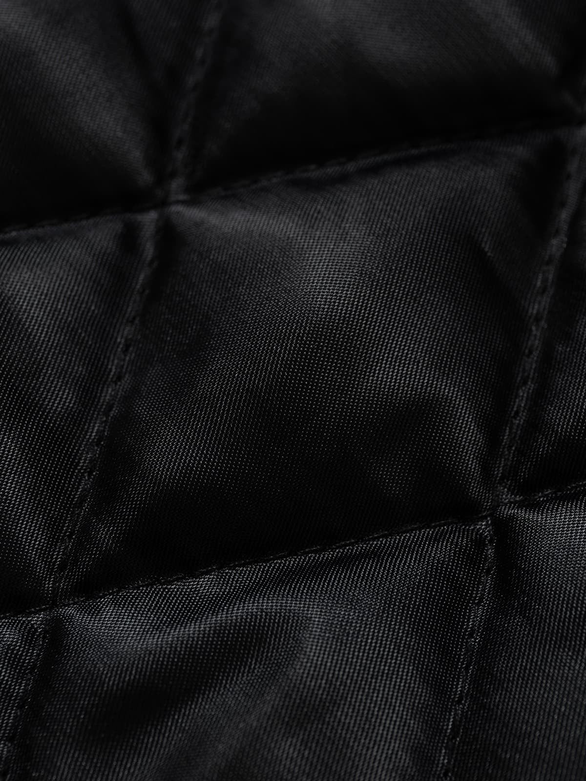 Vintage Detachable Fur Collar Quilted Leather Jacket - 2523 - Image 14