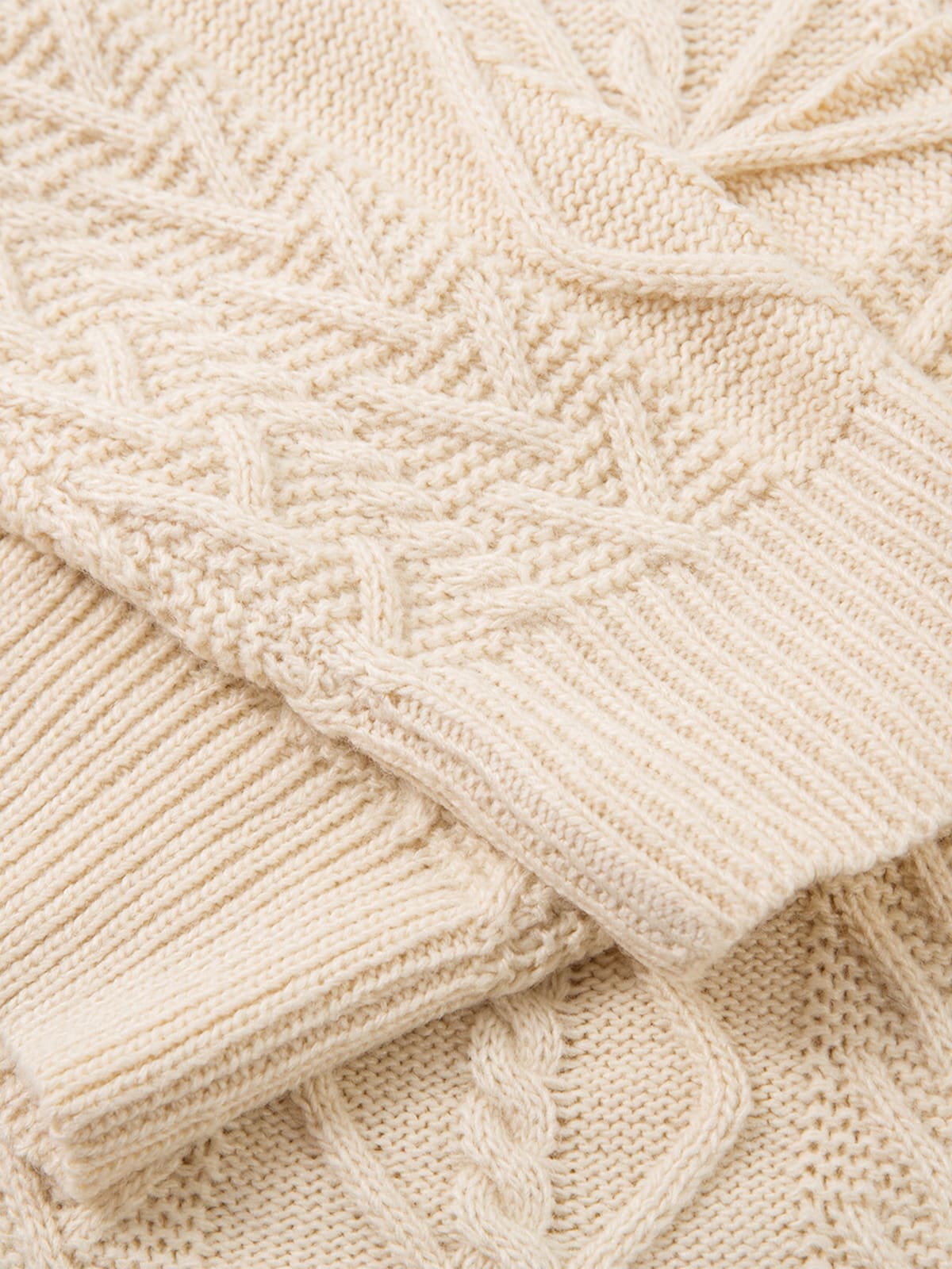Vintage Diamond Knit Half Placket Sweater - Image 6