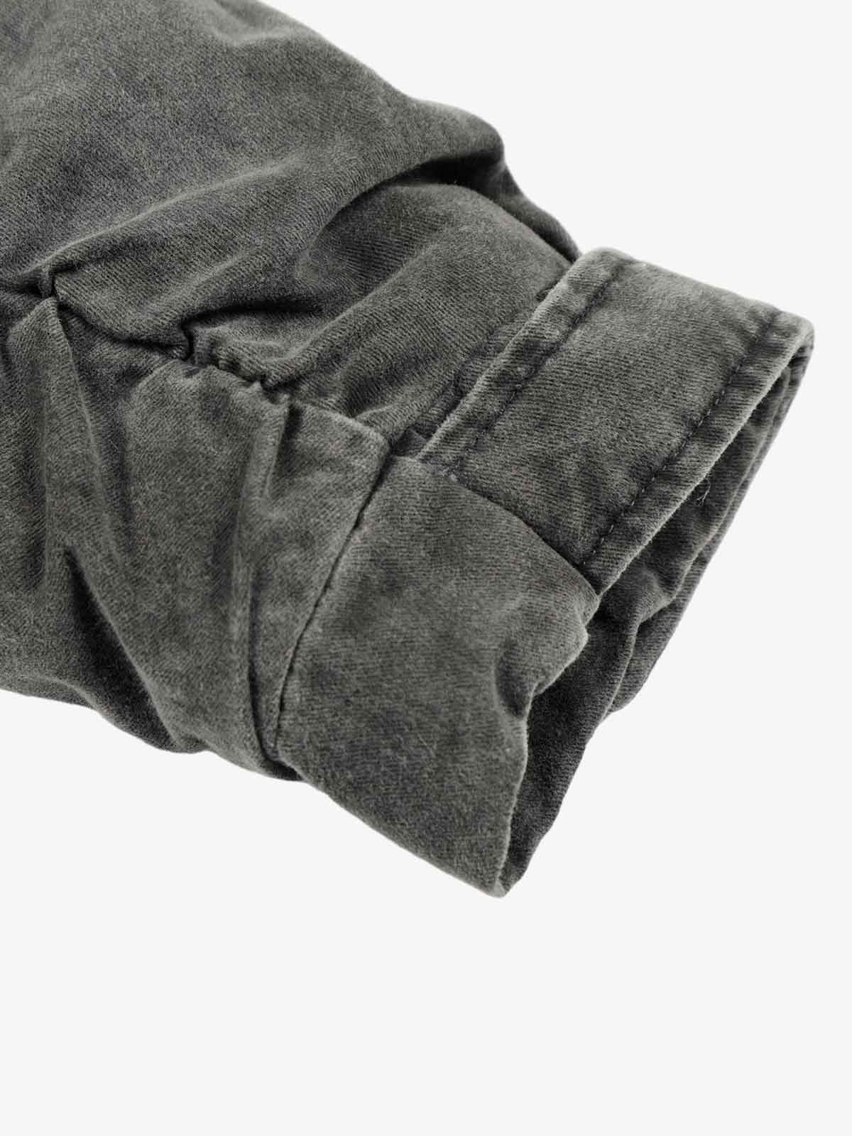Vintage Distressed Pleated Shearling Collar Fleece Jacket - Image 11