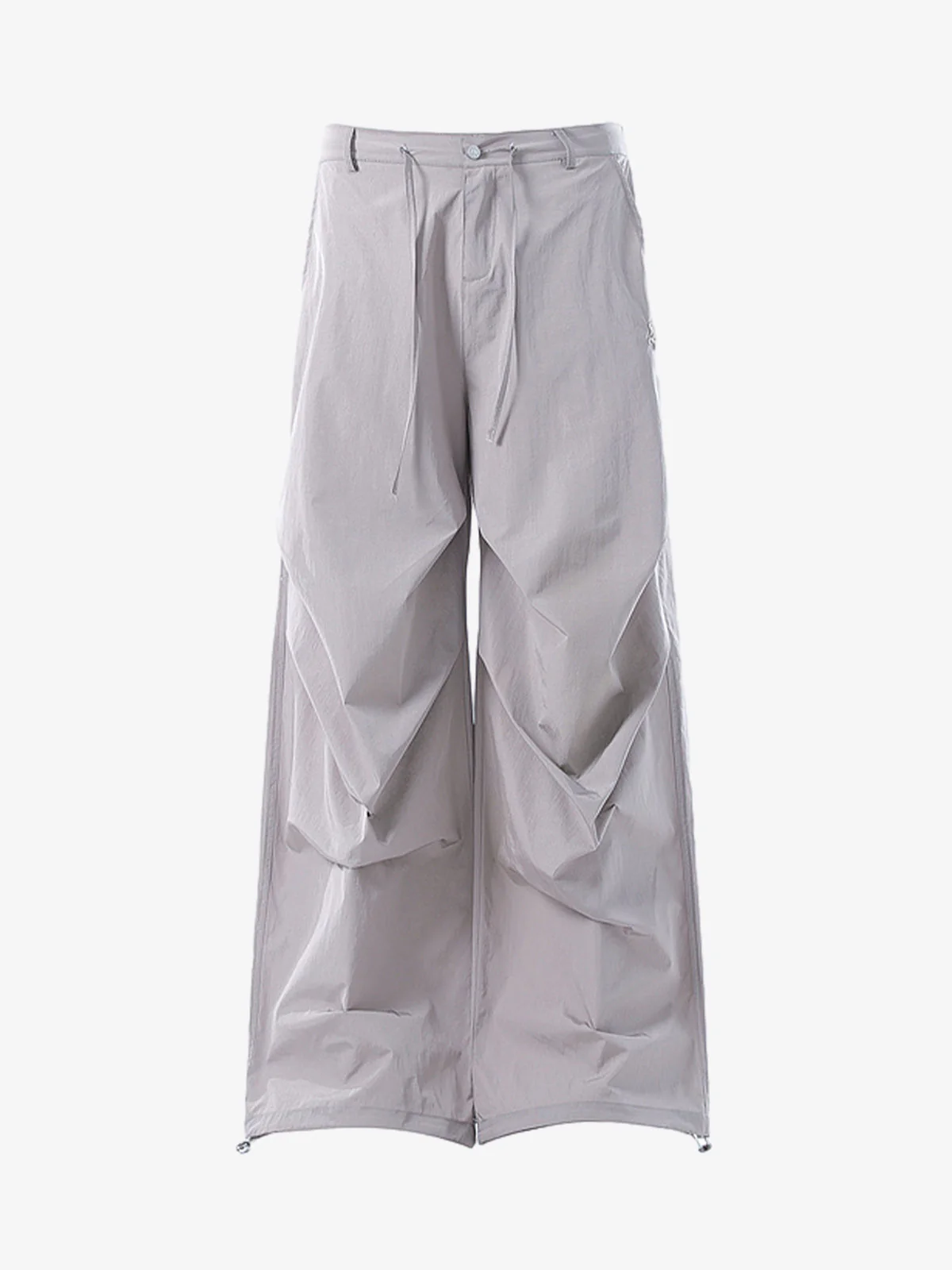 Vintage Drawstring Draped Embroidered Wide Leg Pants - Image 3
