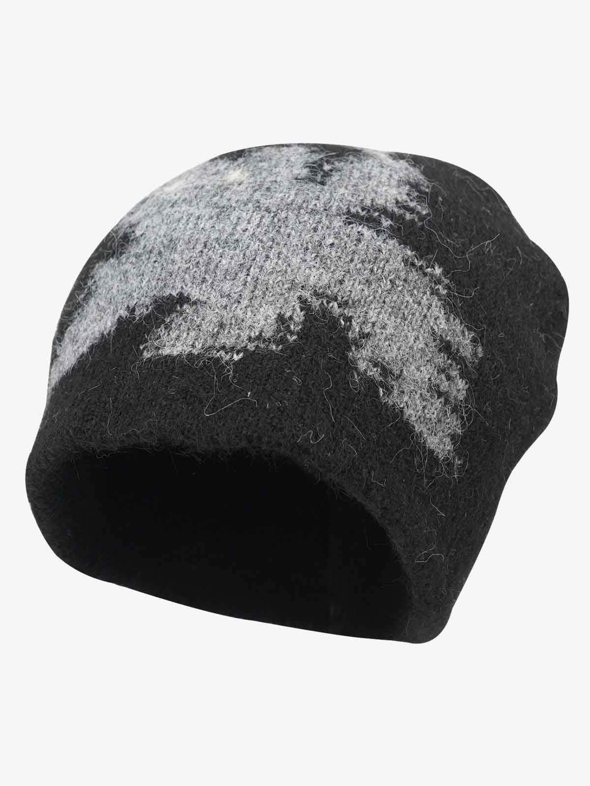 Vintage Fuzzy Cat Pattern Knit Beanie Hat - Image 4