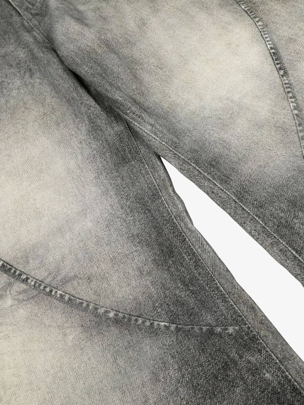 Vintage Heavy Distressed Washed Barrel Jeans - Image 11