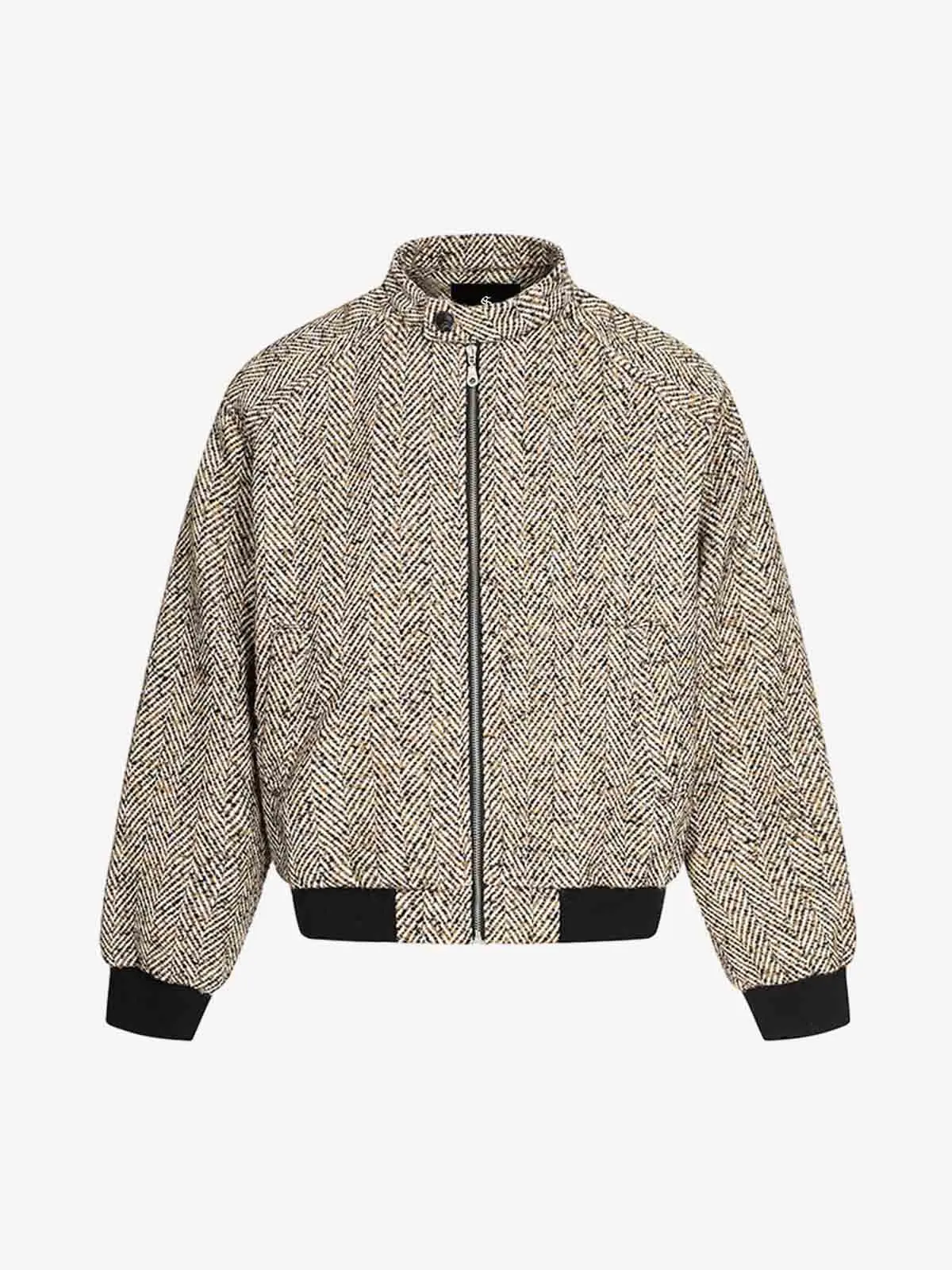 Vintage Herringbone Zip Up Jacket - Image 2