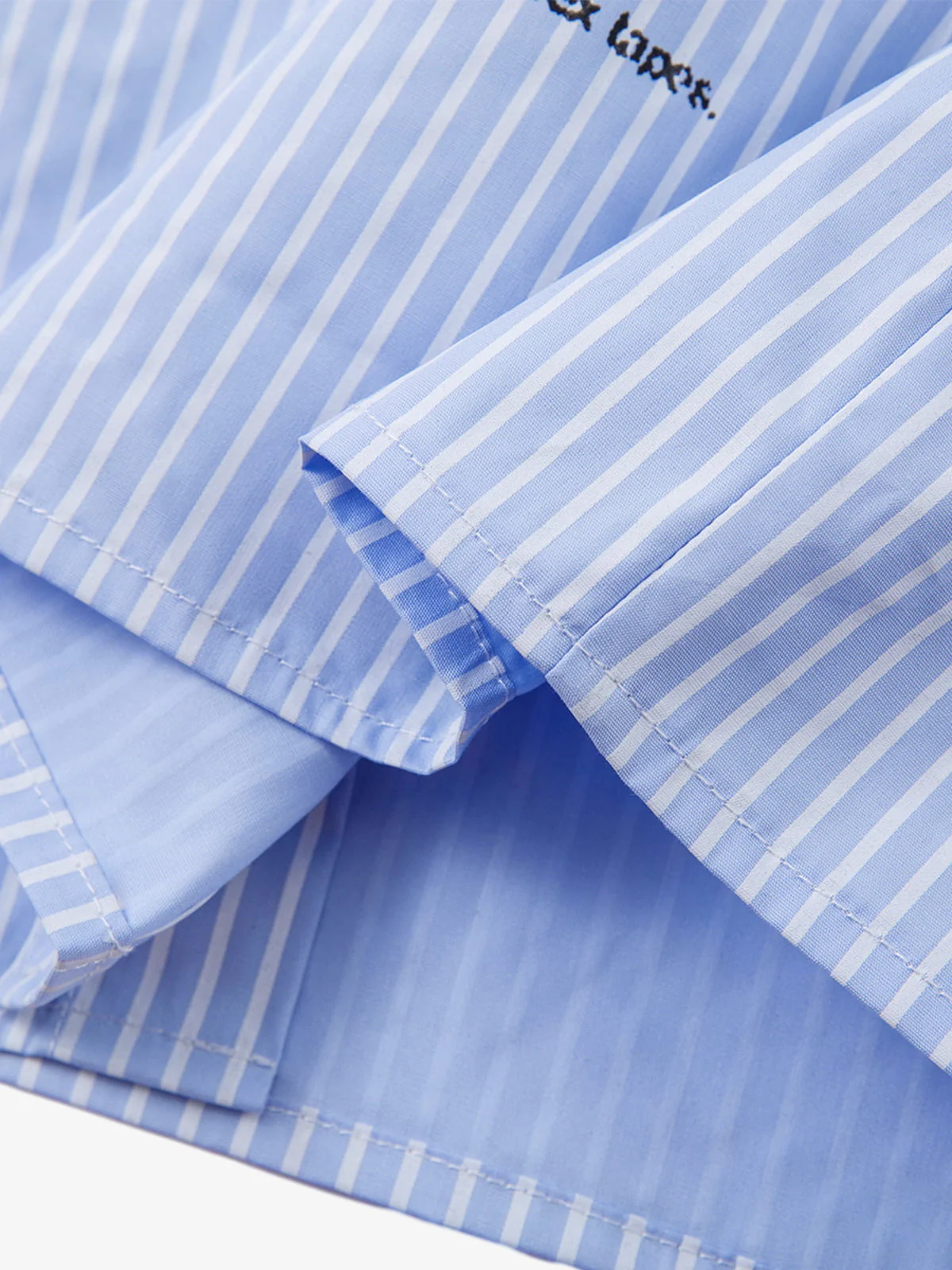 Vintage Illustration Striped Faux Two-Piece Shirt - Image 11