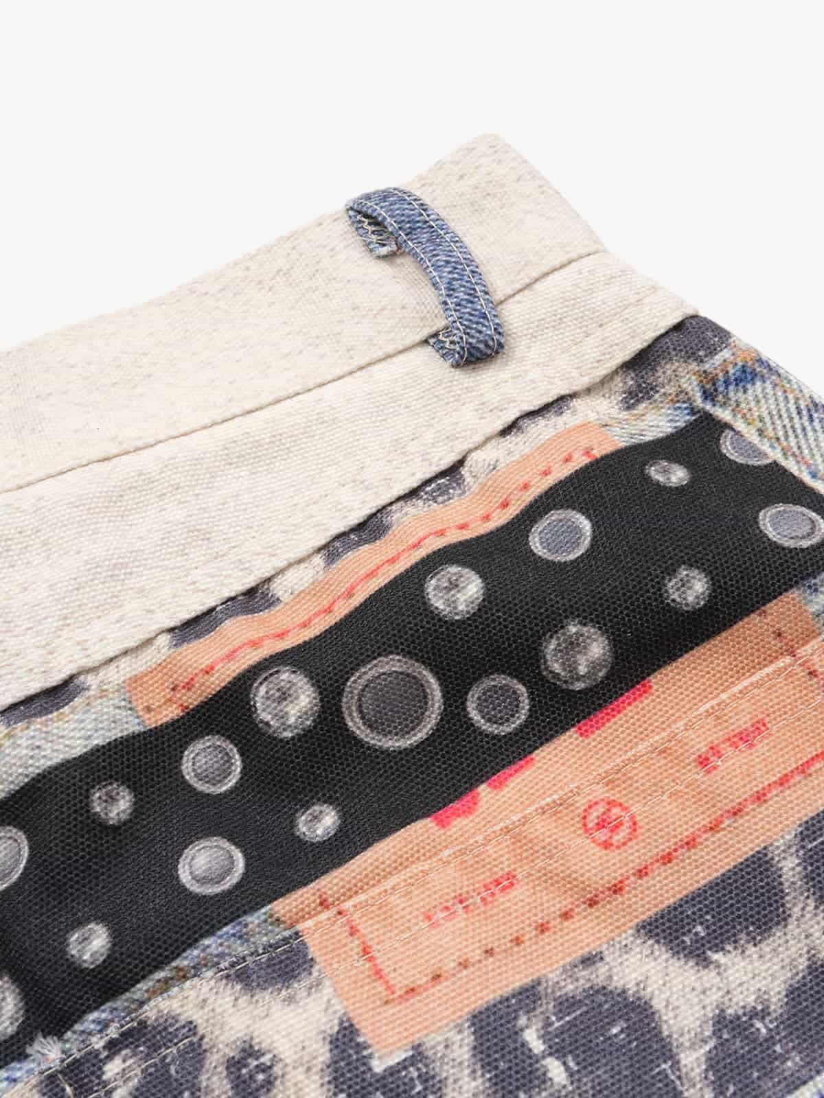 Vintage Leopard 3D Print Double Waistband Washed Jeans - Image 4