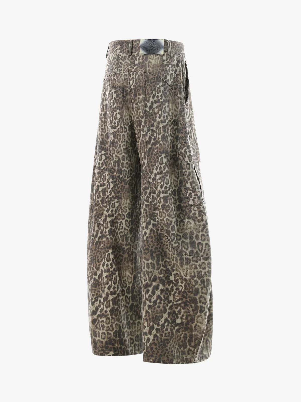 Vintage Leopard Print Cargo Barrel Pants - Image 3