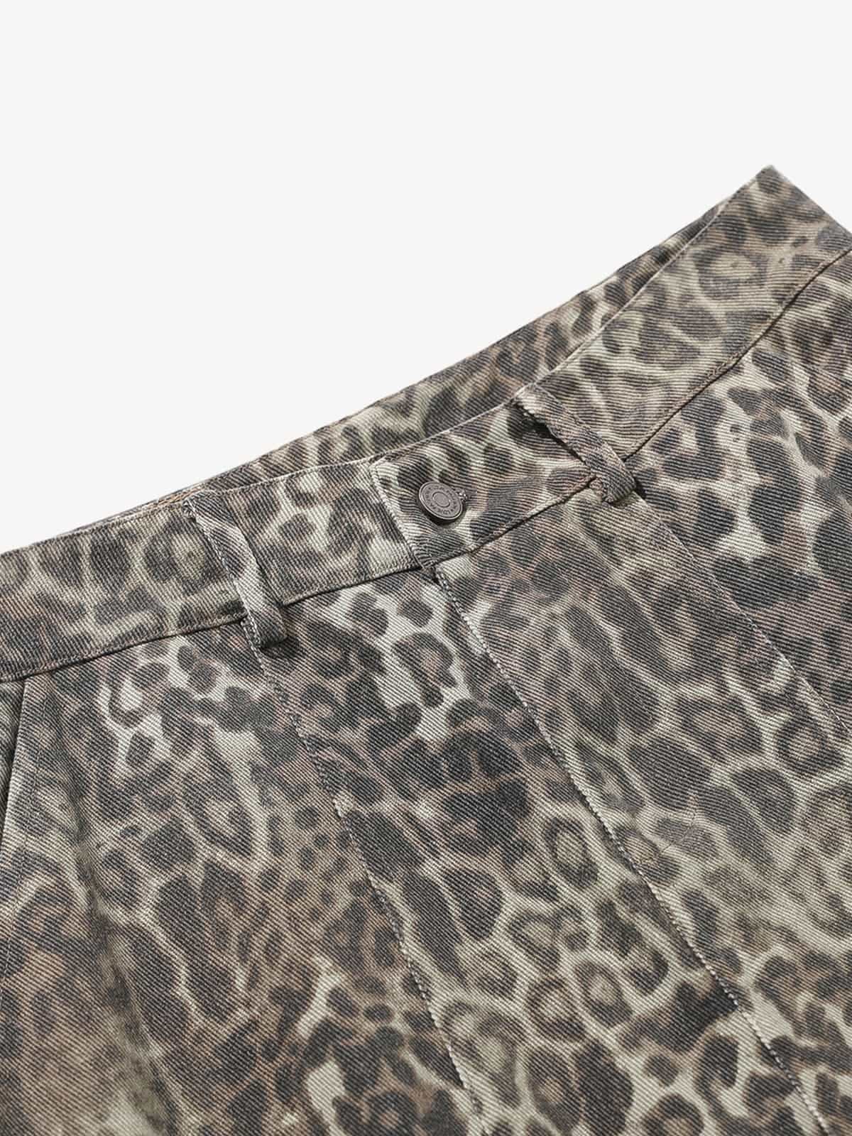 Vintage Leopard Print Cargo Barrel Pants - Image 7