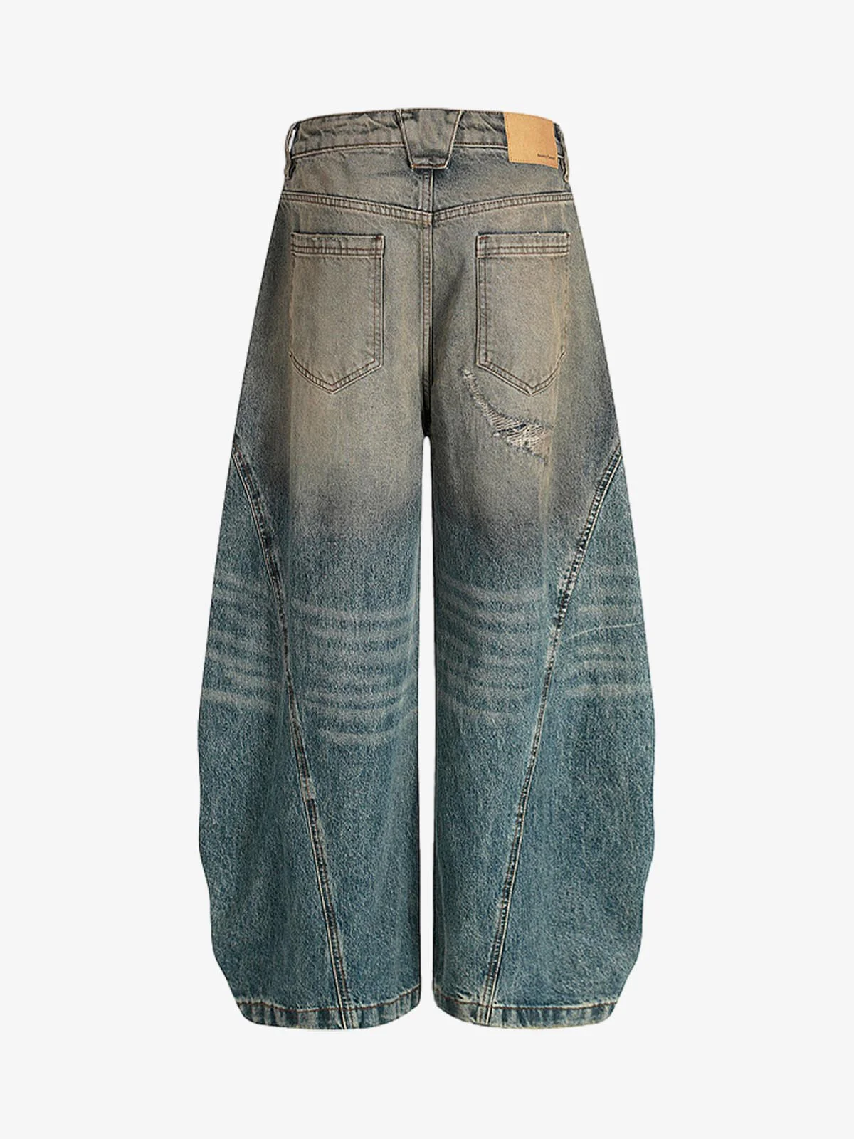 Vintage Mud-Dyed Distressed Barrel Jeans - 2537 - Image 2