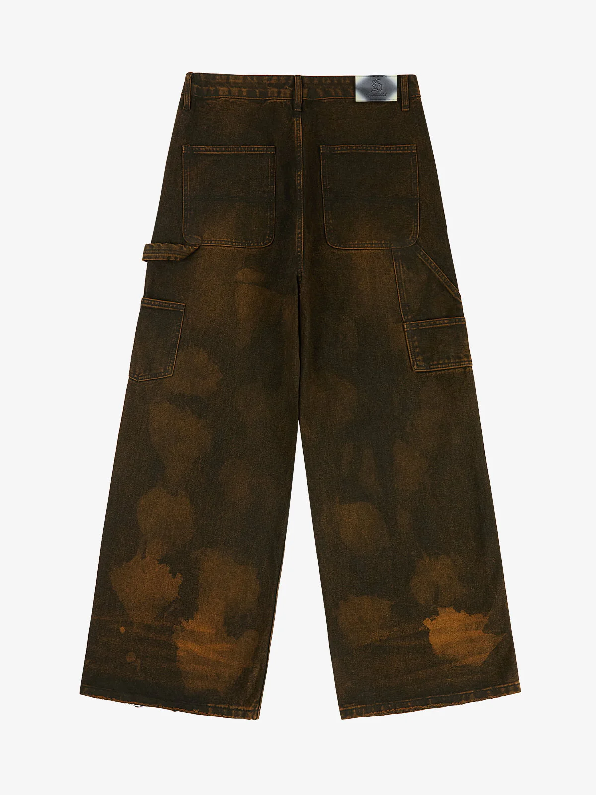 Vintage Mud-Dyed Wash Deconstructed Patchwork Jeans - Image 2