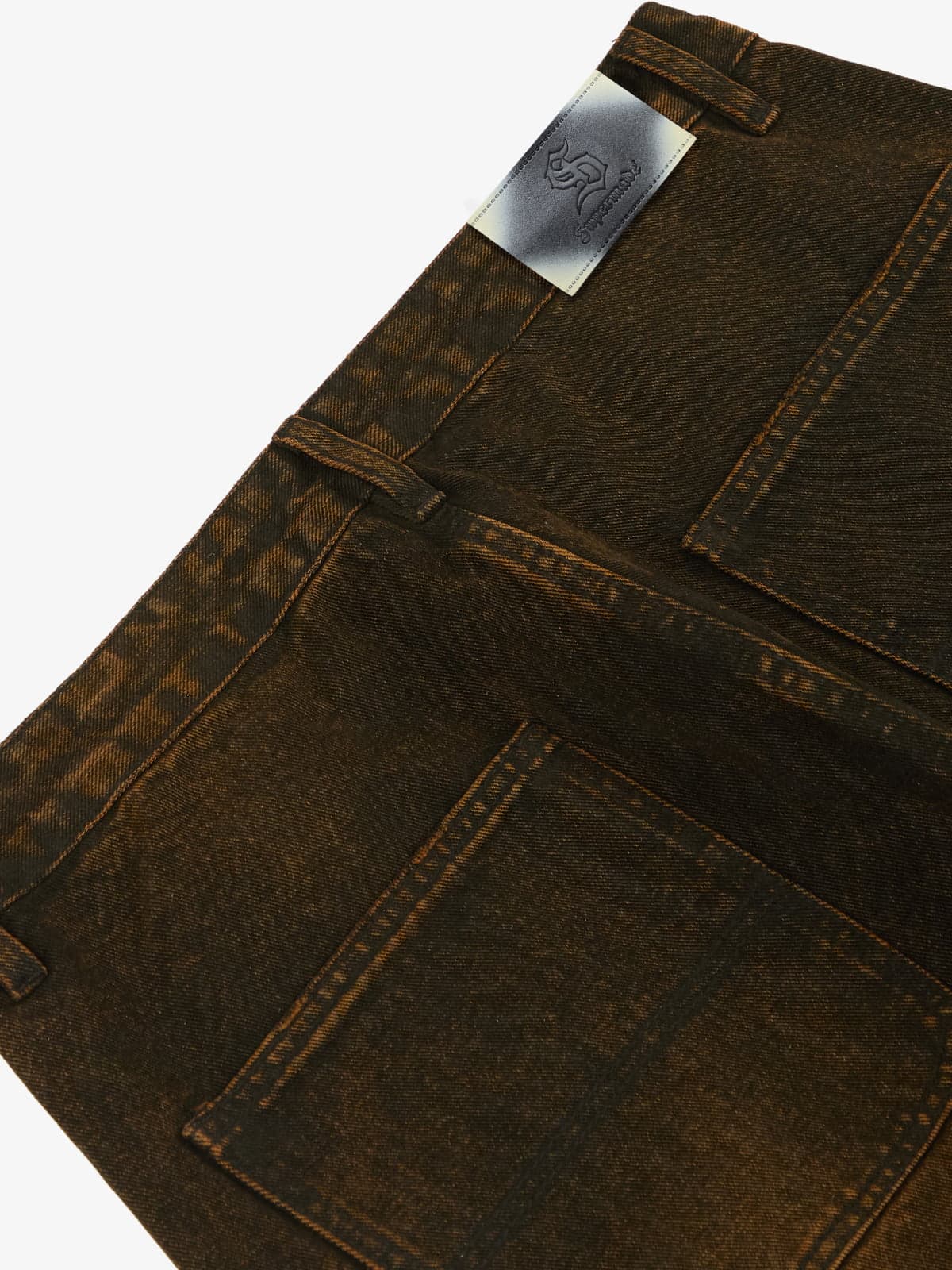 Vintage Mud-Dyed Wash Deconstructed Patchwork Jeans - Image 4