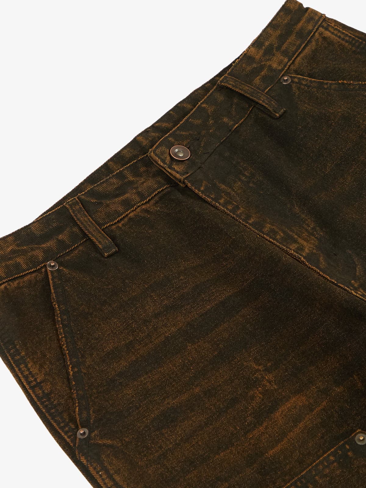 Vintage Mud-Dyed Wash Deconstructed Patchwork Jeans - Image 6