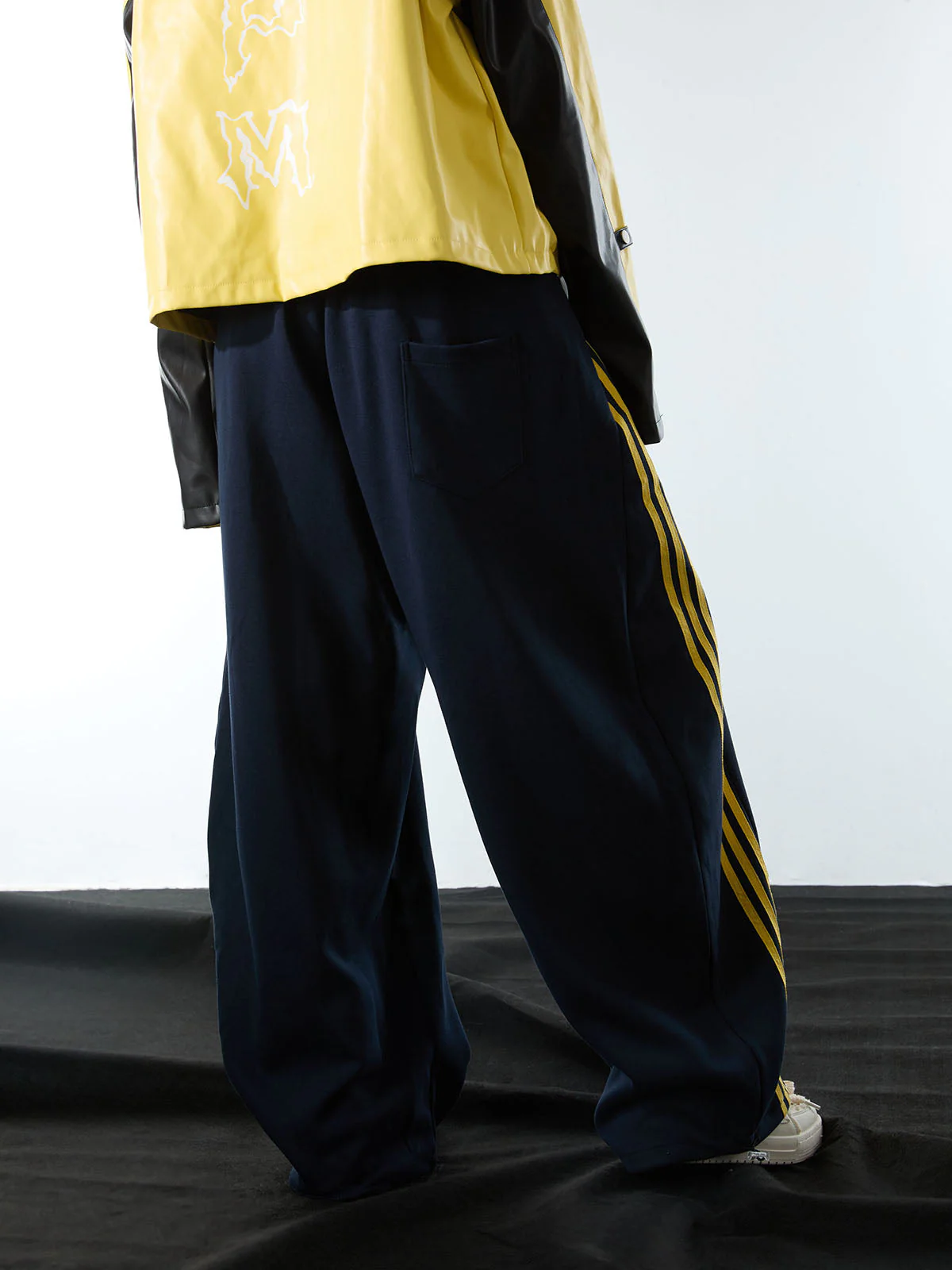 Fleece Vintage Side Stripe Drape Paratrooper Machete Wide Leg Pants - 2488 - Image 7