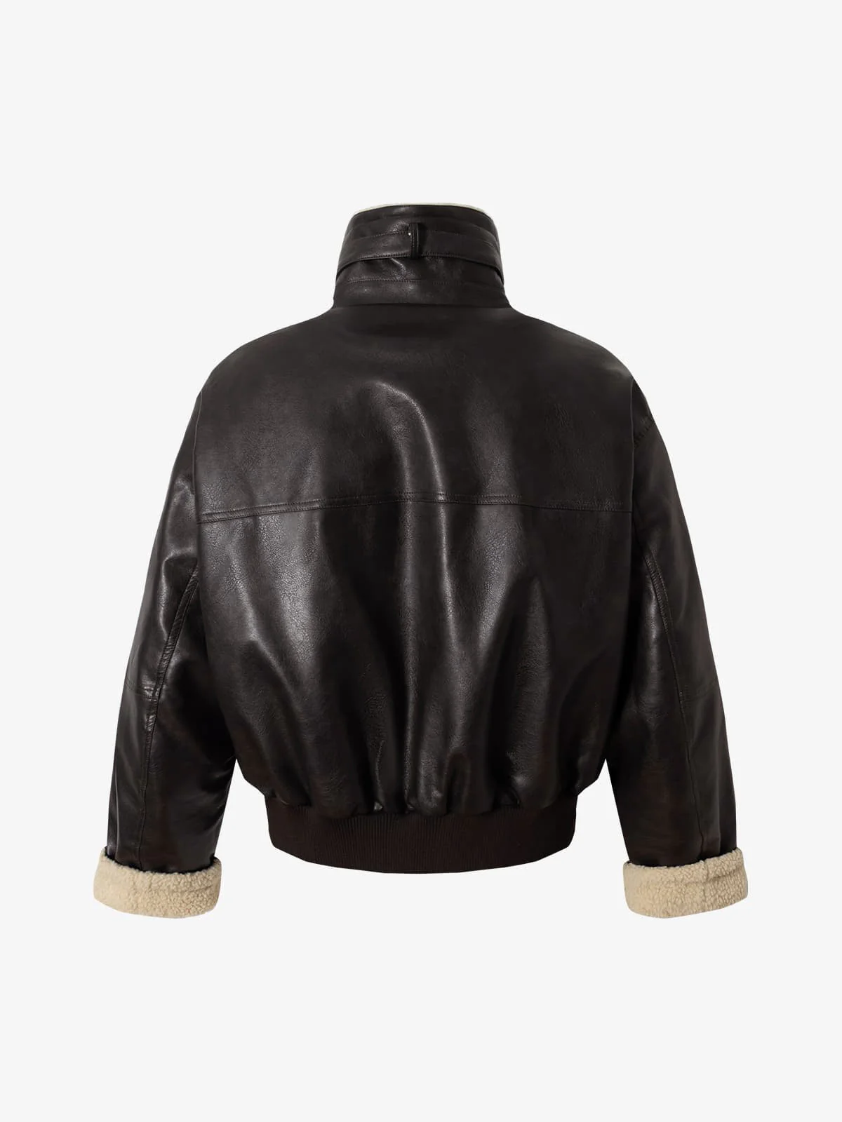 Vintage Shearling Collar Quilted Leather Jacket - Image 12