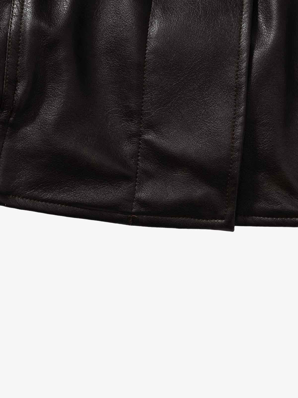 Vintage Shearling Collar Quilted Leather Jacket - Image 18