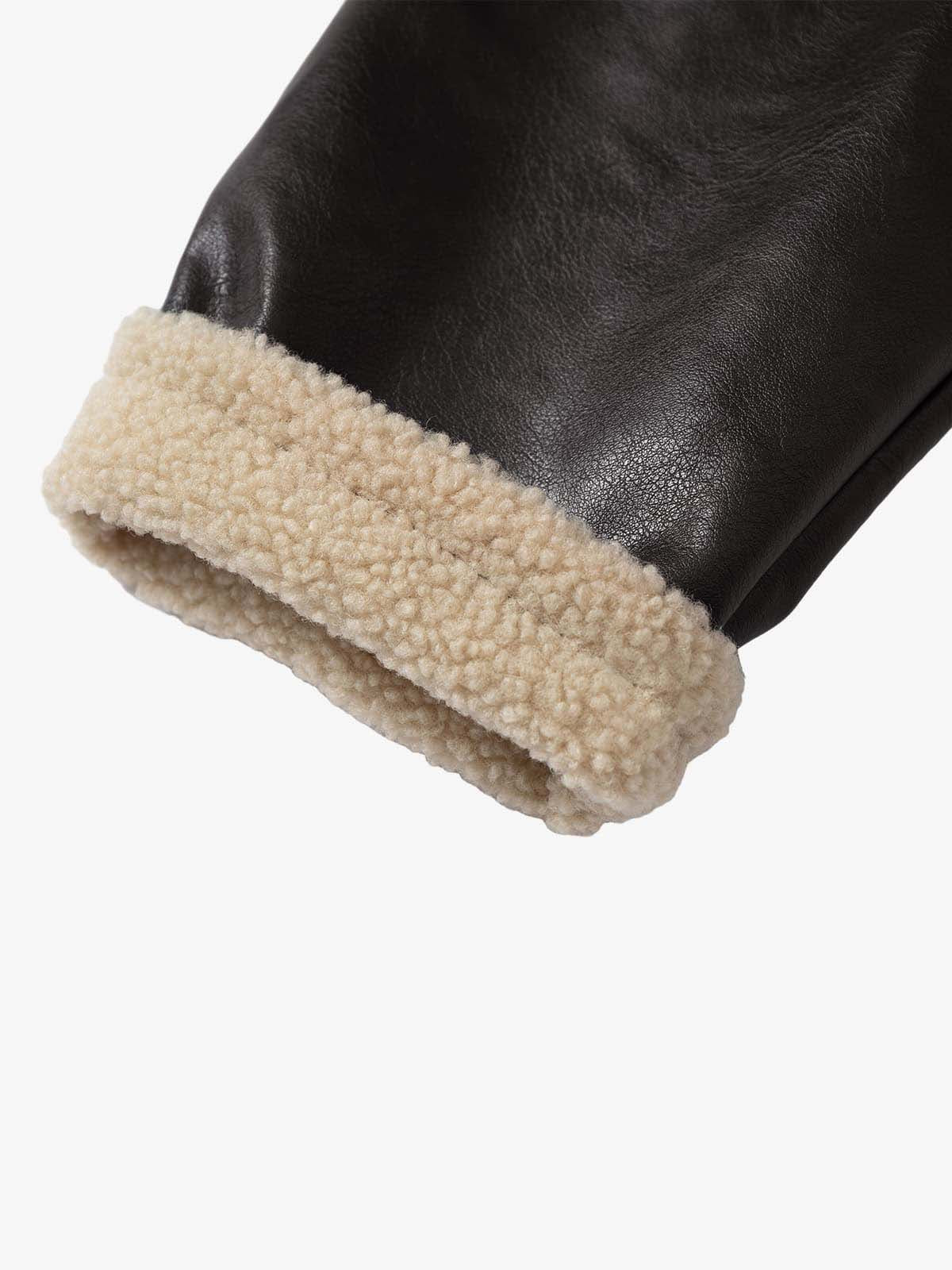 Vintage Shearling Collar Quilted Leather Jacket - Image 19