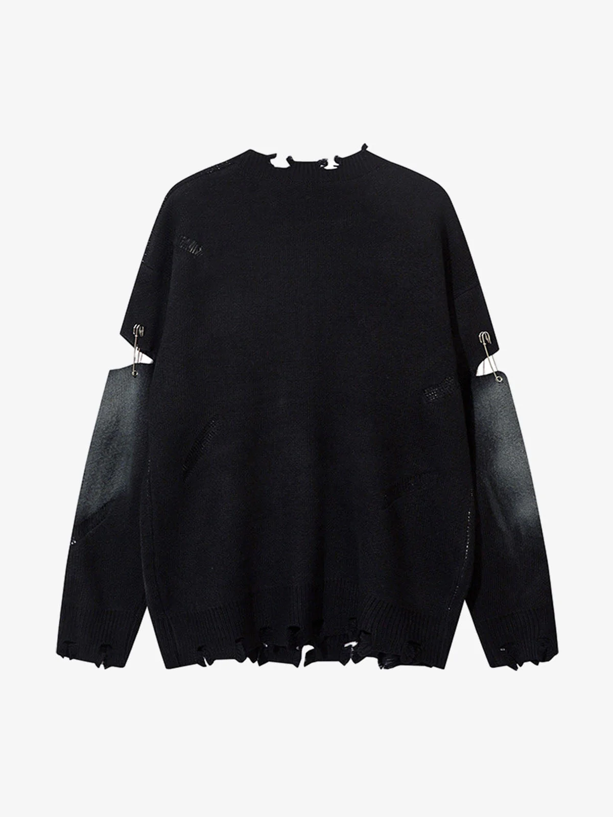 Vintage Spray-Painted Cross Hole Knit Sweater - Image 4